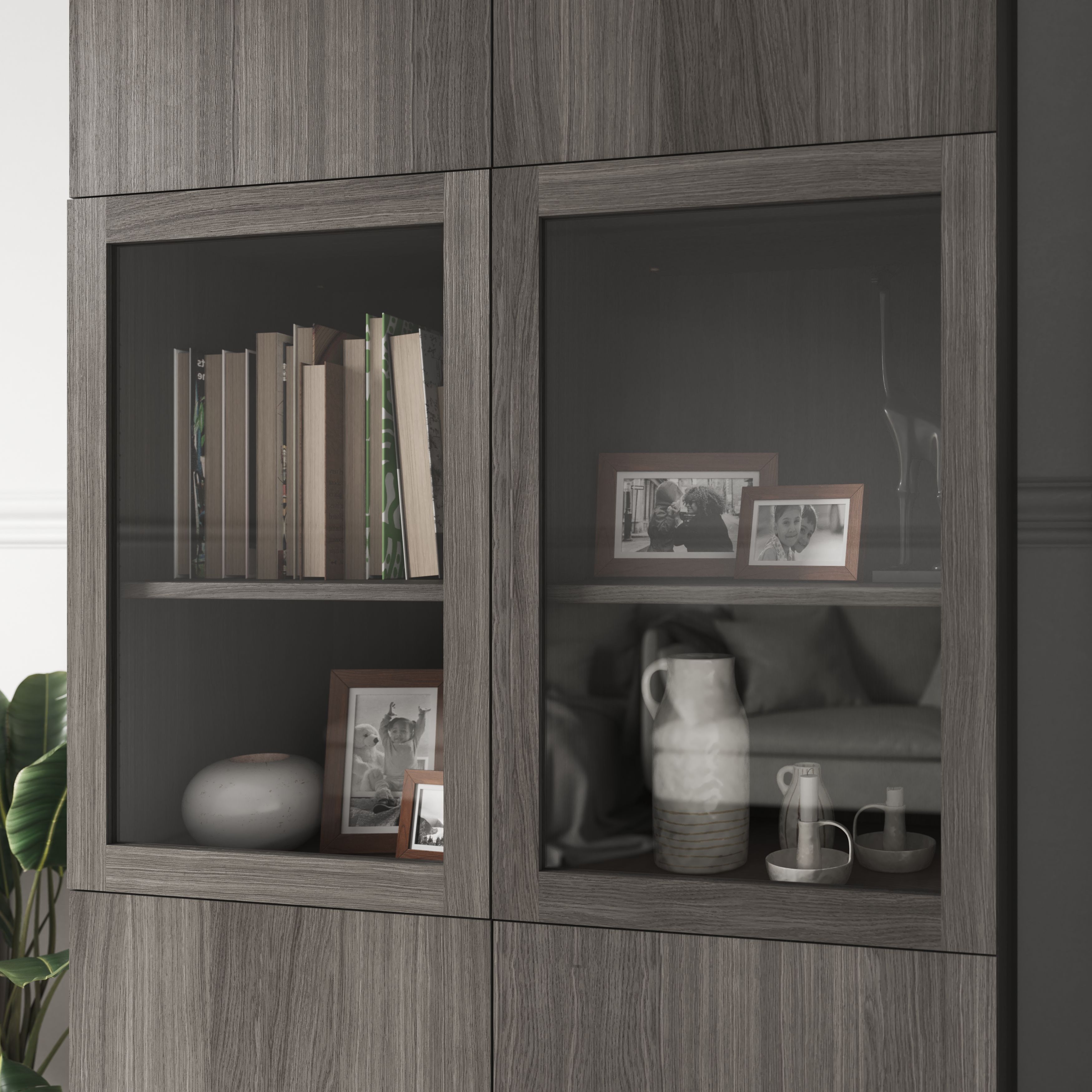 GoodHome Atomia Matt grey oak effect Shelf, (L)464mm (D)432mm