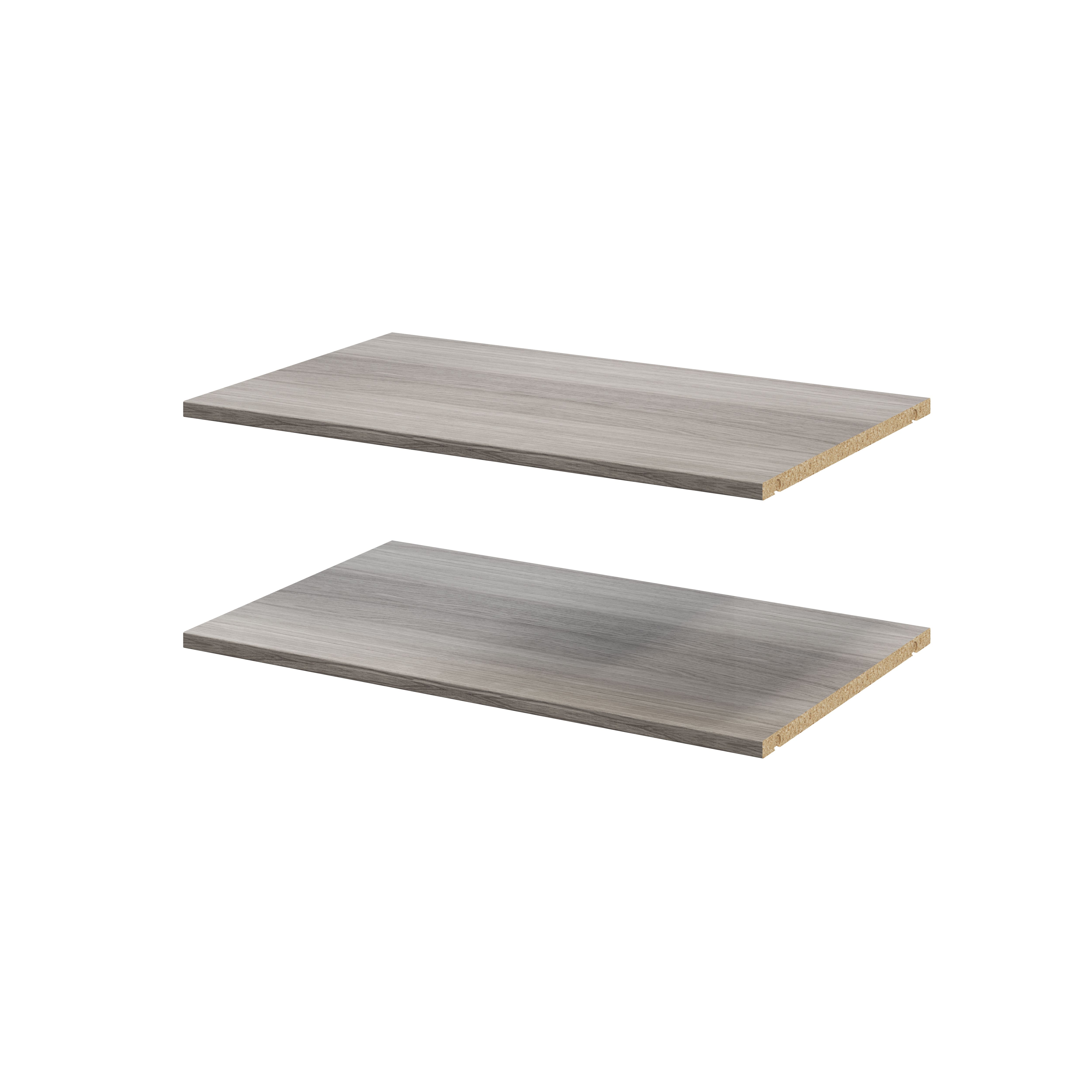 GoodHome Atomia Matt grey oak effect Shelf, (L)714mm (D)432mm