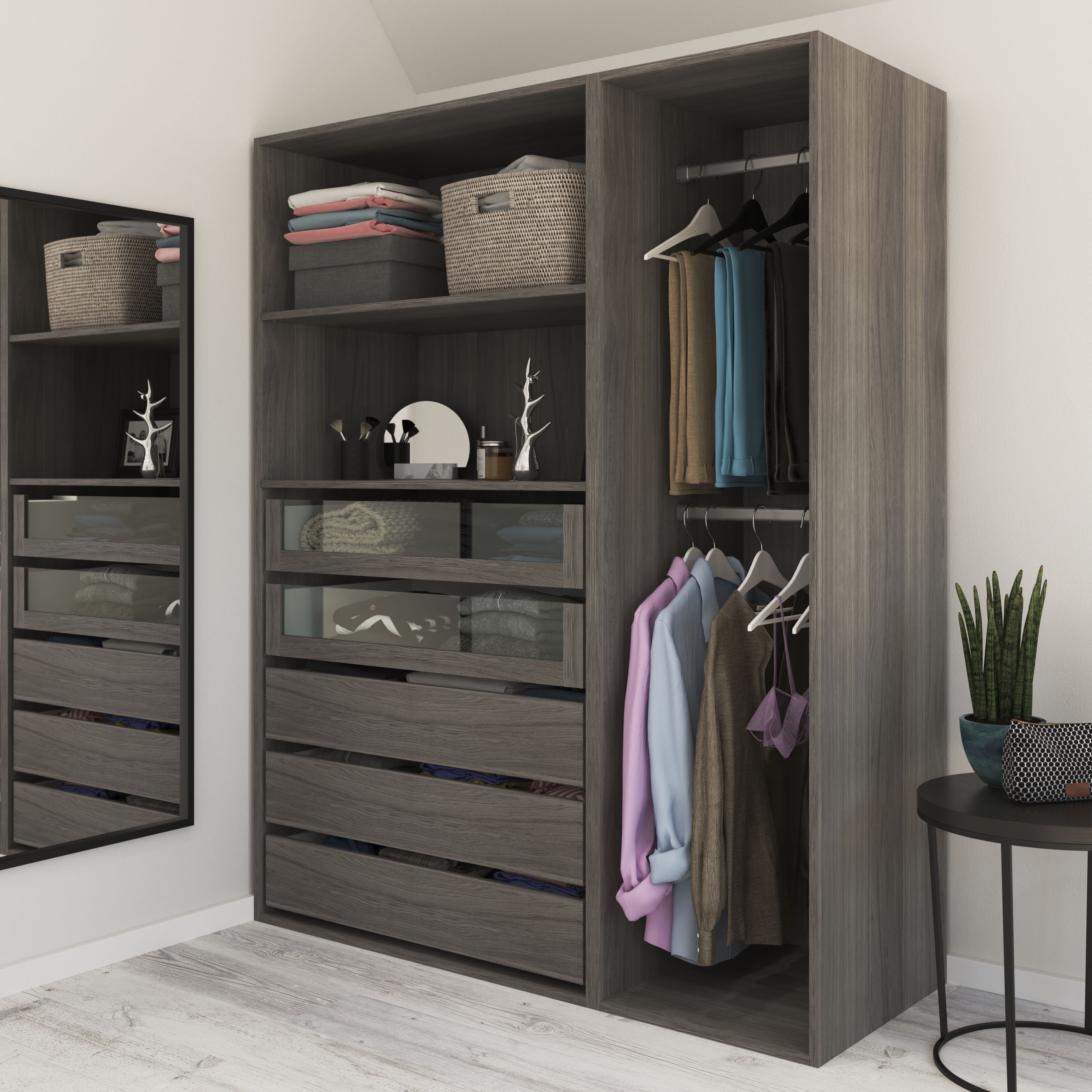 GoodHome Atomia Matt grey oak effect Shelf, (L)964mm (D)562mm