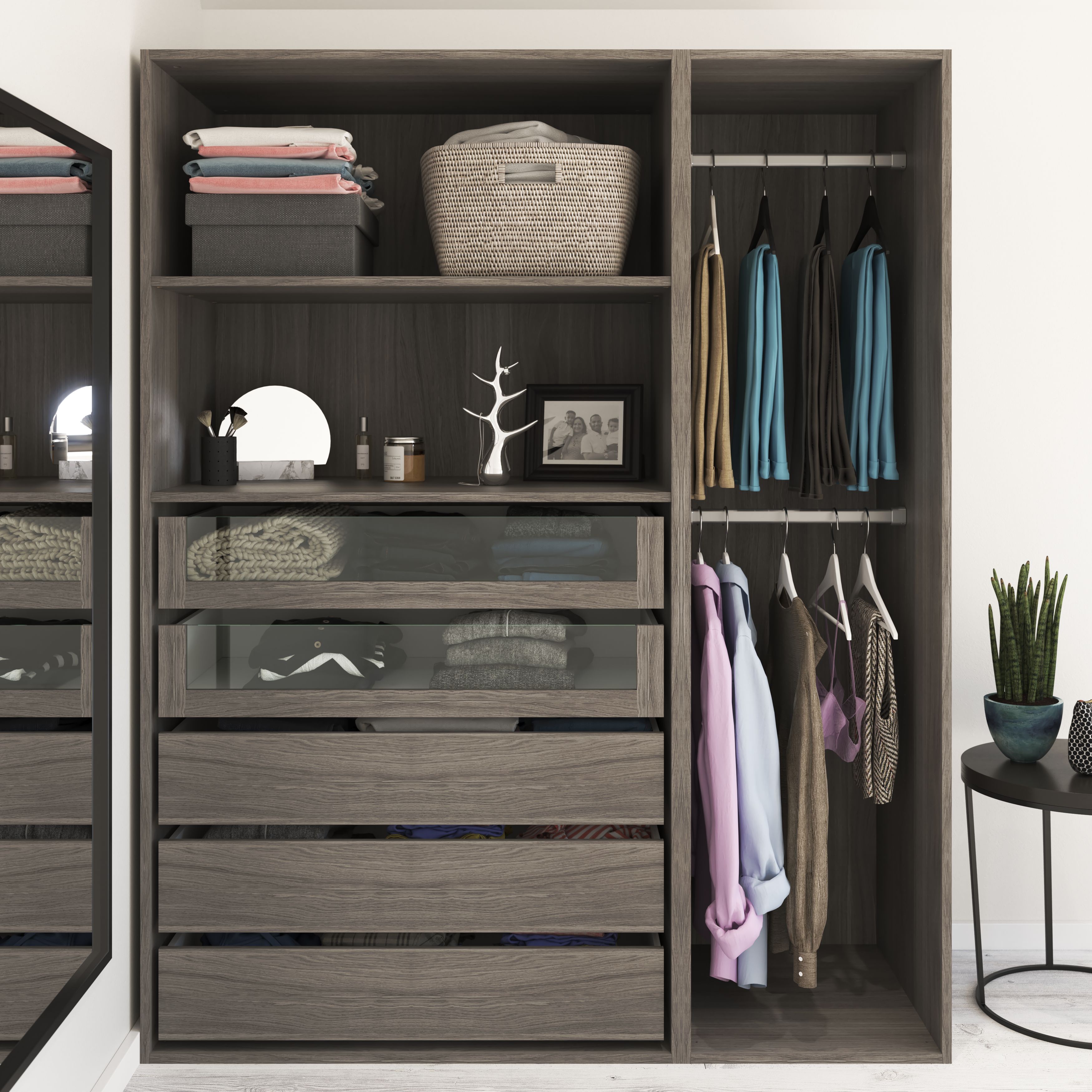 GoodHome Atomia Matt grey oak effect Shelf, (L)964mm (D)562mm