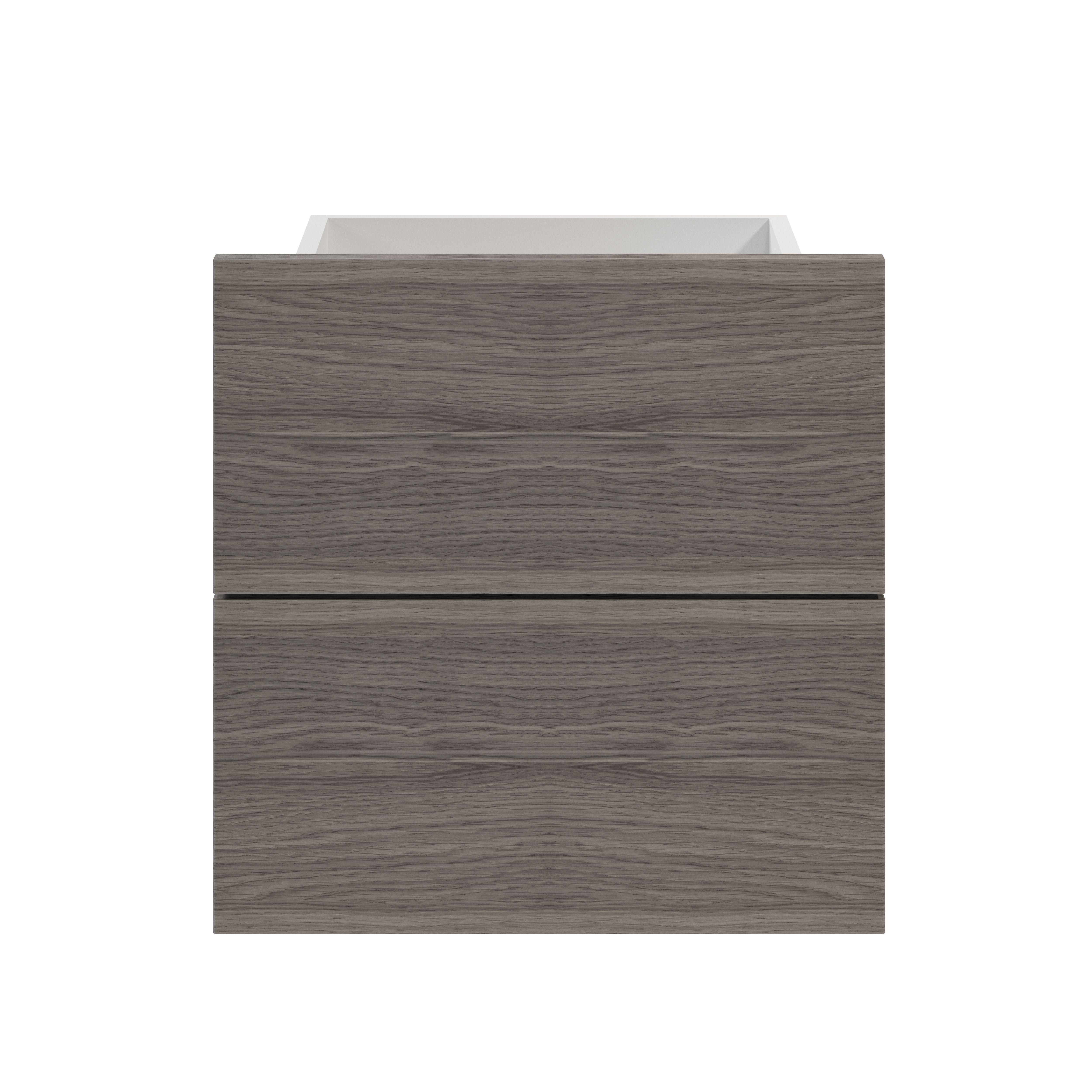 GoodHome Atomia Matt grey oak effect Slab External Drawer (H)184.5mm (W)372mm (D)300mm, Set of 2