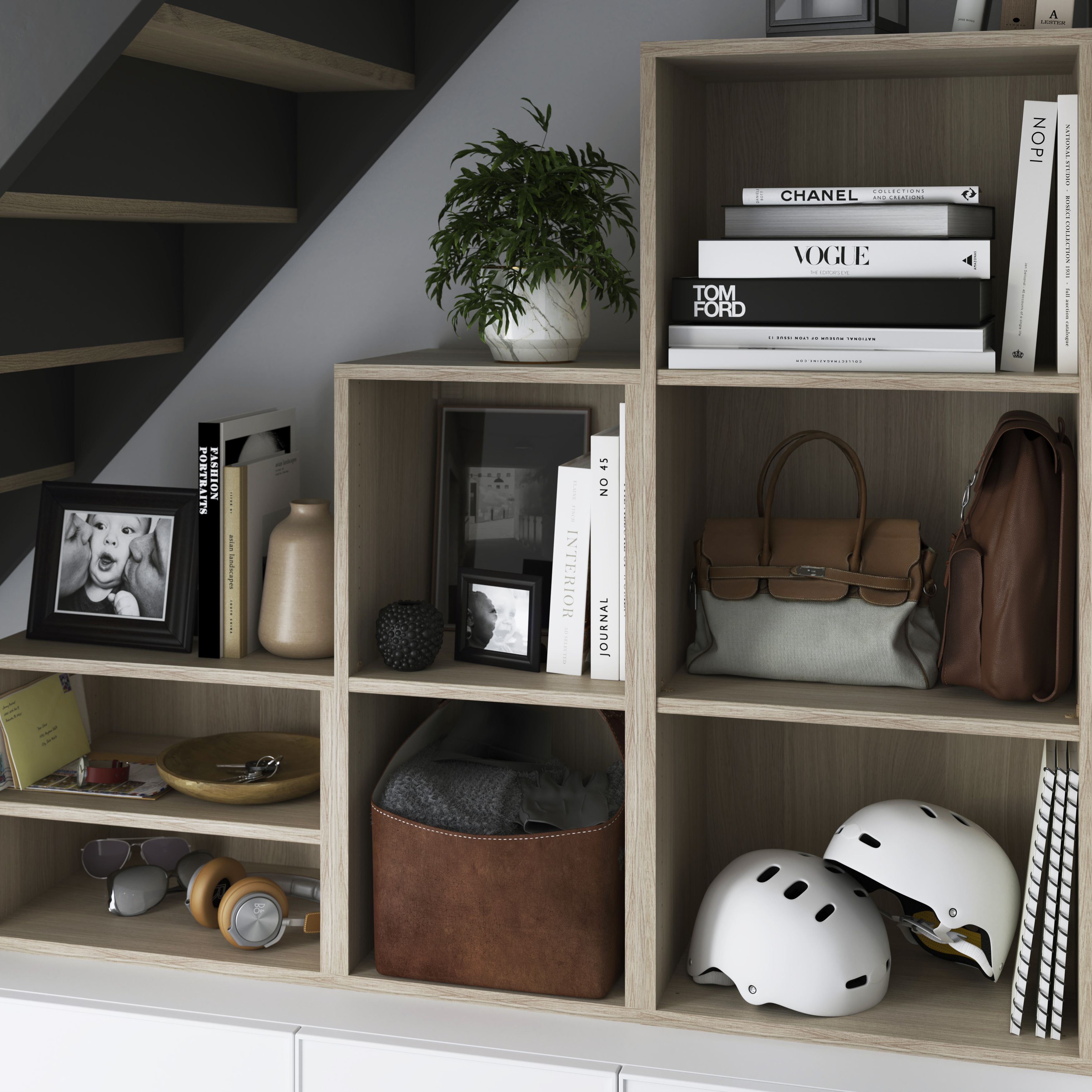 GoodHome Atomia Matt oak effect Corner shelf, (L)292mm (D)562mm