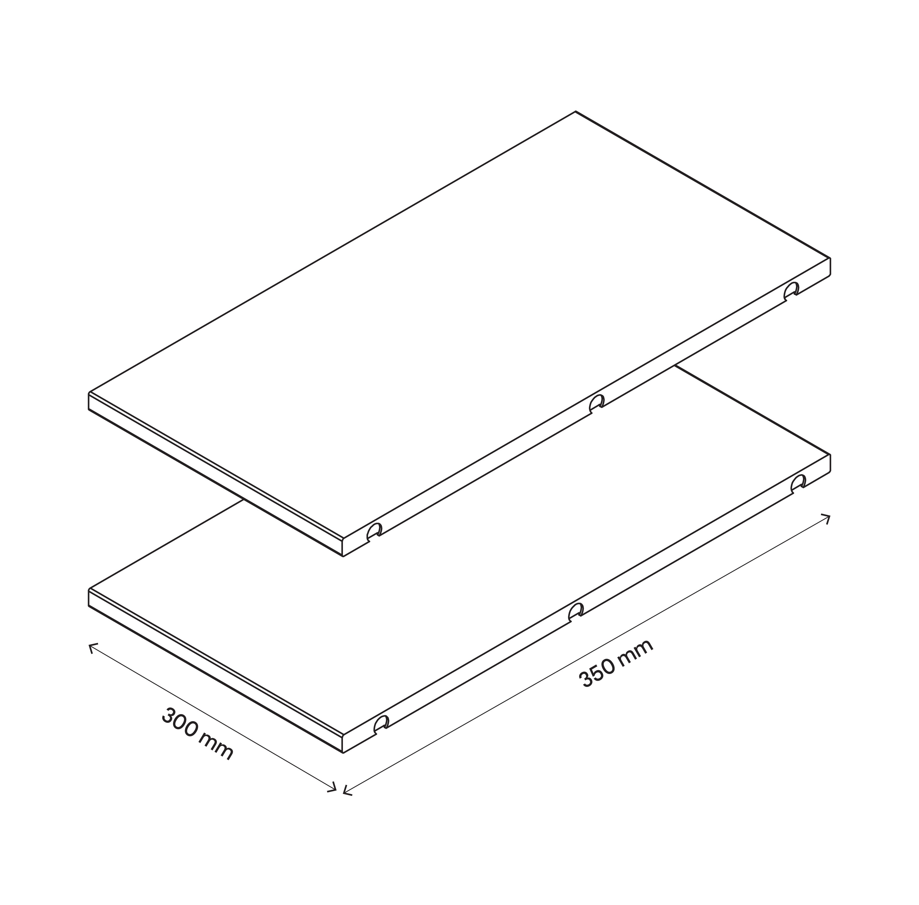 GoodHome Atomia Matt oak effect Corner shelf, (L)292mm (D)562mm