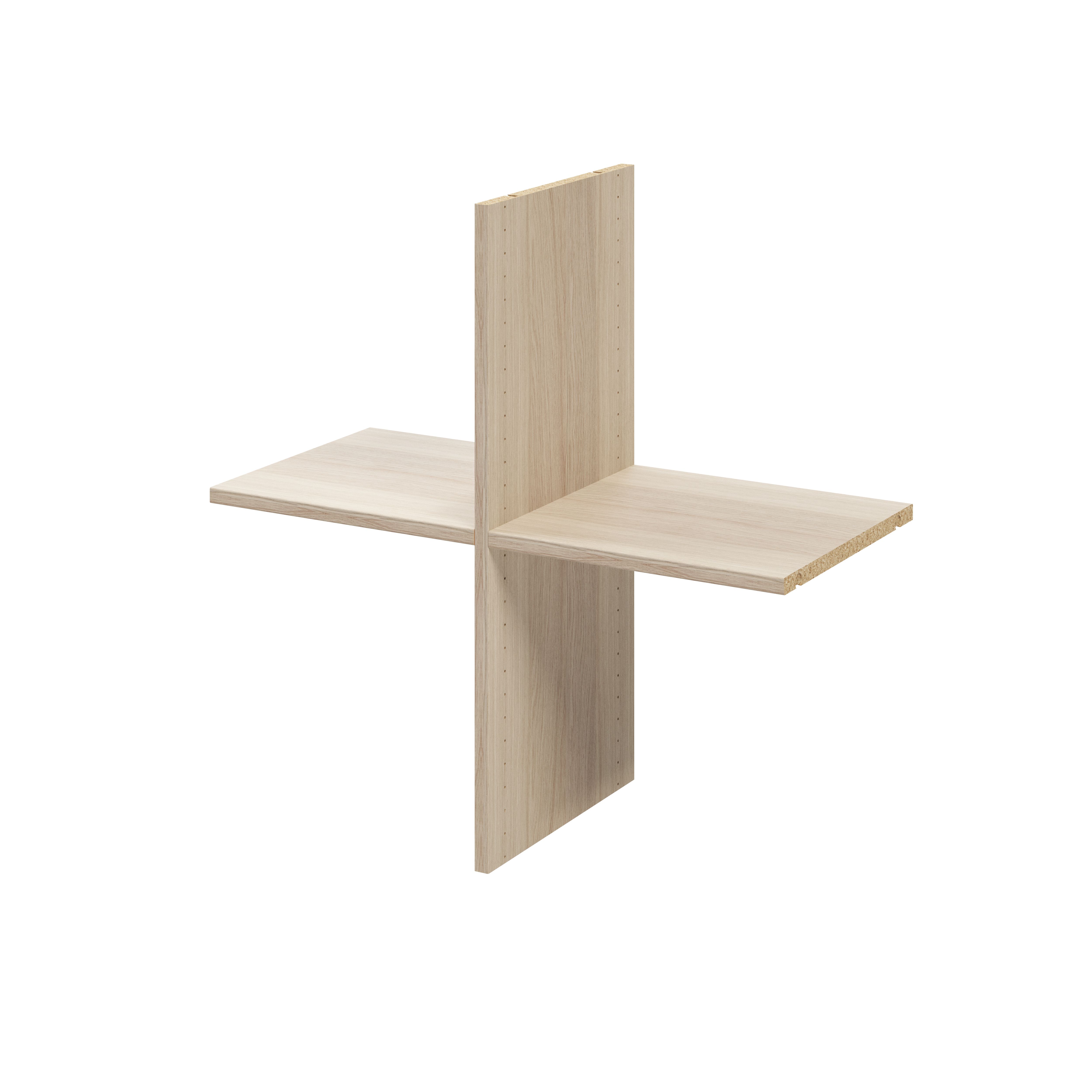 GoodHome Atomia Matt oak effect Cross shelf, (L)714mm (D)332mm