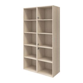 GoodHome Atomia Matt oak effect Freestanding 8 shelf Rectangular Bookcase, (H)1875mm (W)1000mm