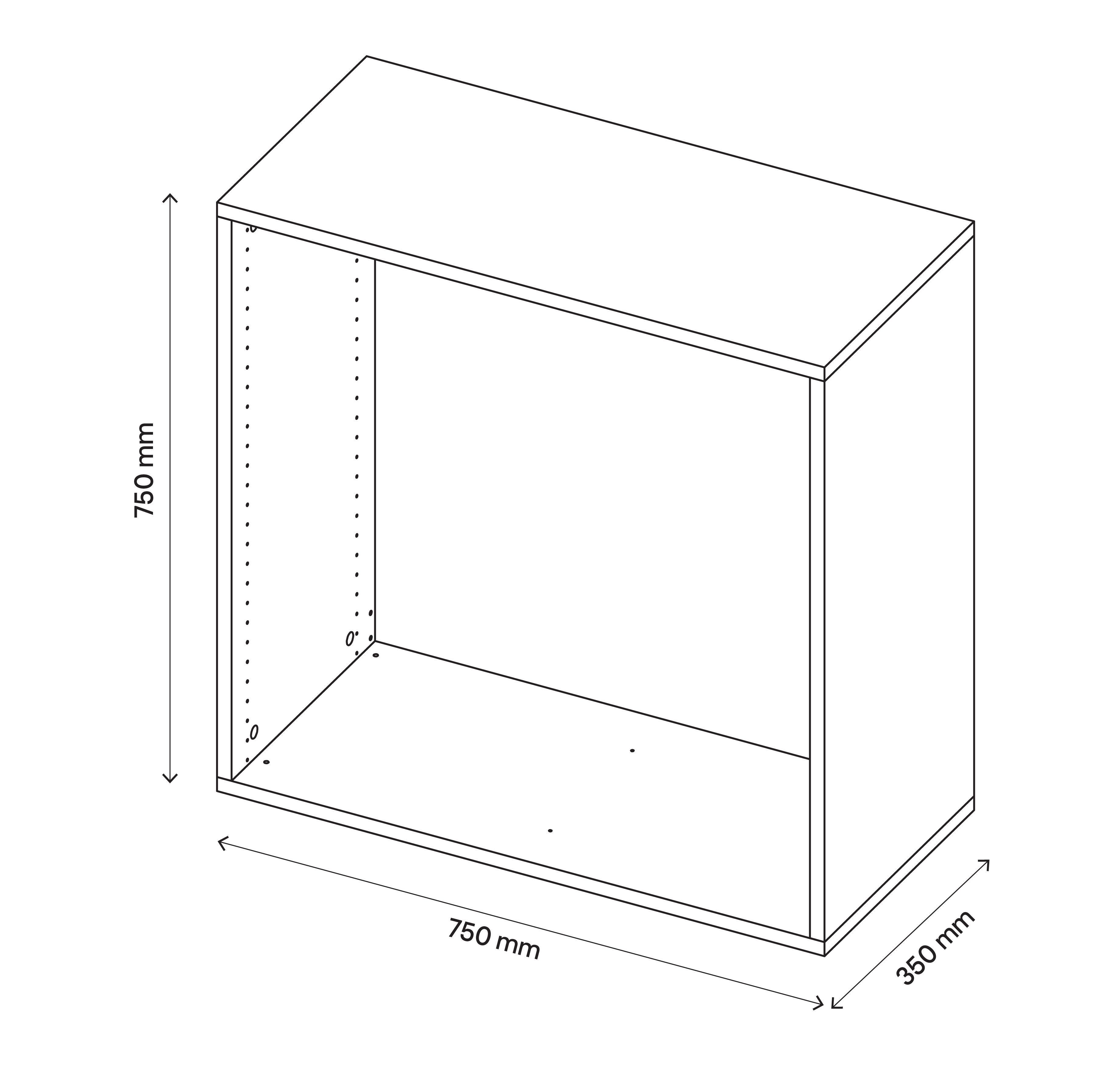 GoodHome Atomia Matt Oak effect Modular furniture cabinet, (H)750mm (W)750mm (D)350mm