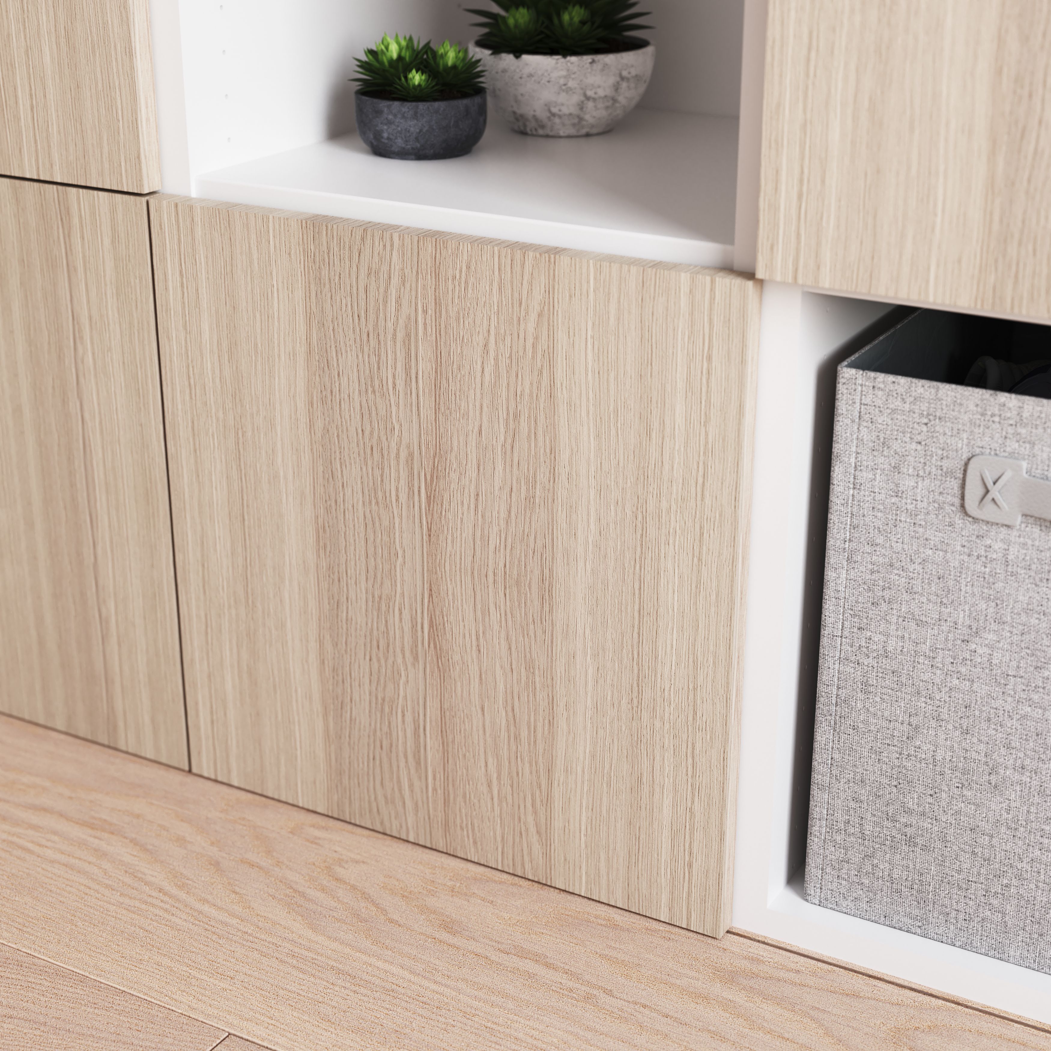 GoodHome Atomia Matt Oak effect Modular furniture door, (H) 372mm (W) 372mm