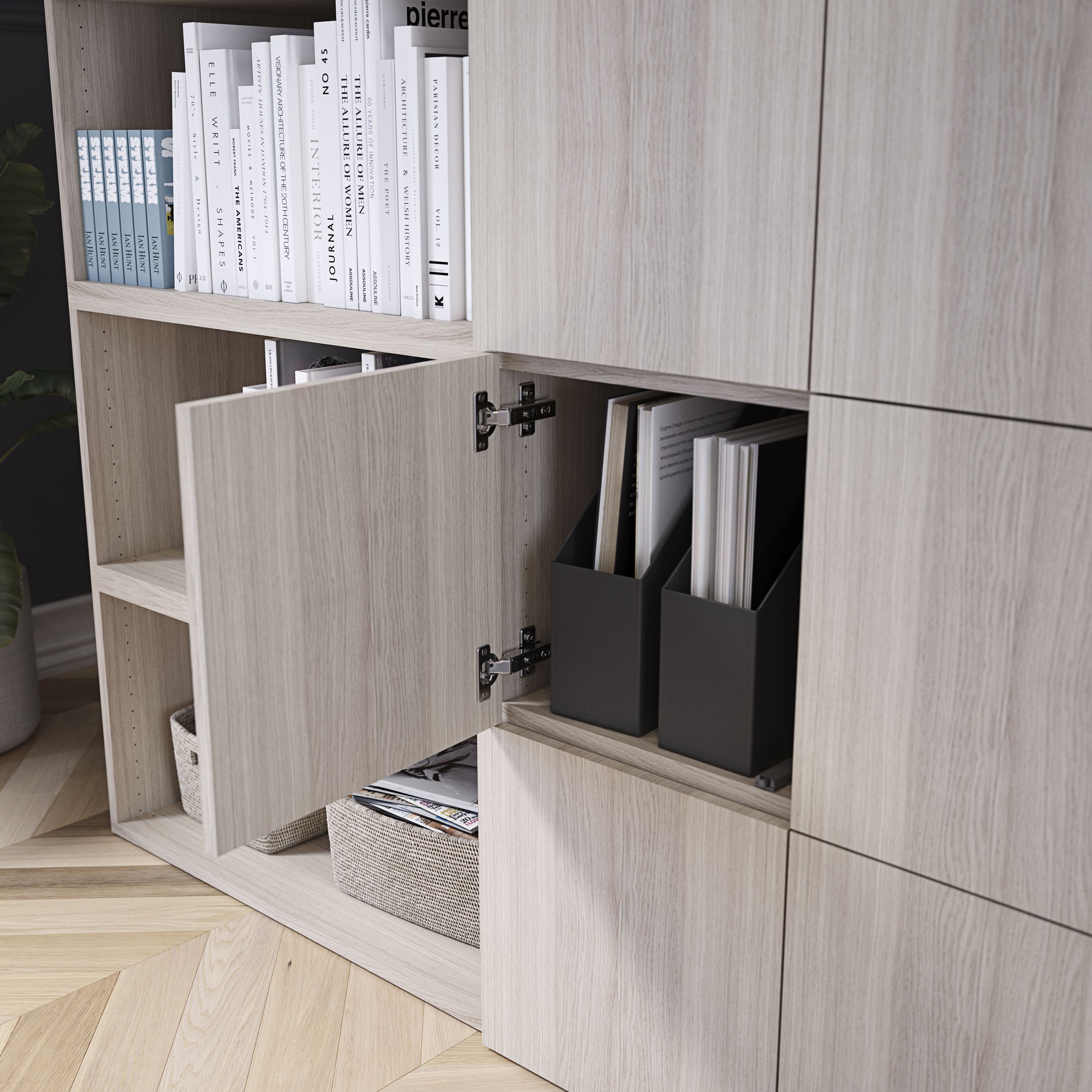 GoodHome Atomia Matt Oak effect Modular furniture door, (H) 372mm (W) 372mm