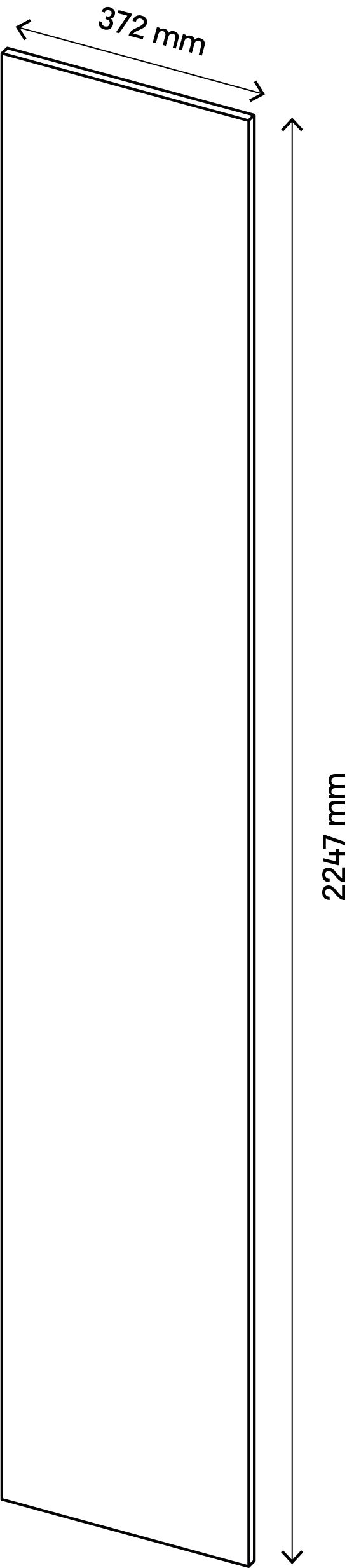 GoodHome Atomia Matt Oak effect Non-mirrored Modular furniture door, (H) 2247mm (W) 372mm