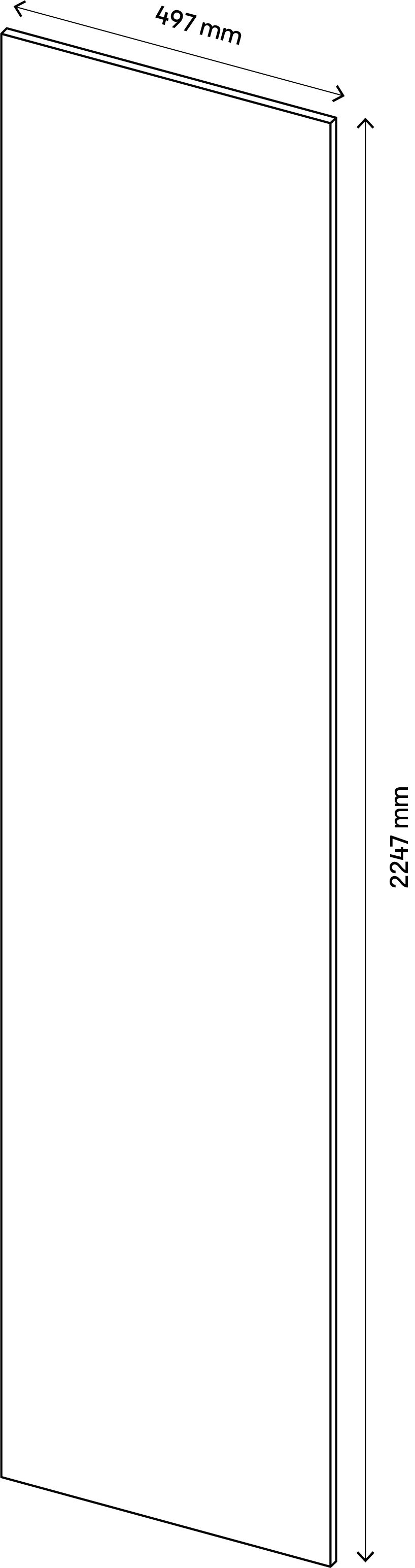 GoodHome Atomia Matt Oak effect Non-mirrored Modular furniture door, (H) 2247mm (W) 497mm