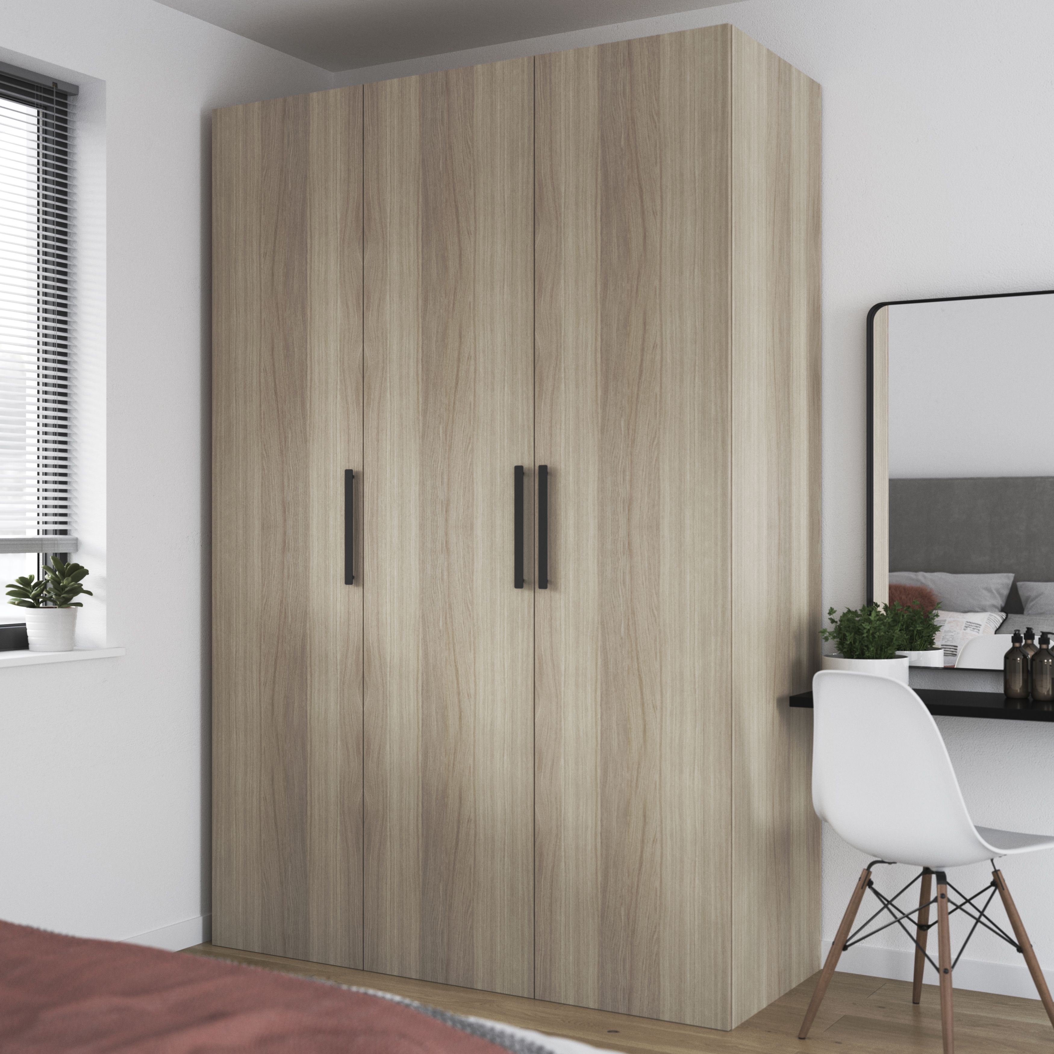 GoodHome Atomia Matt Oak effect Non-mirrored Modular furniture door, (H) 2247mm (W) 497mm