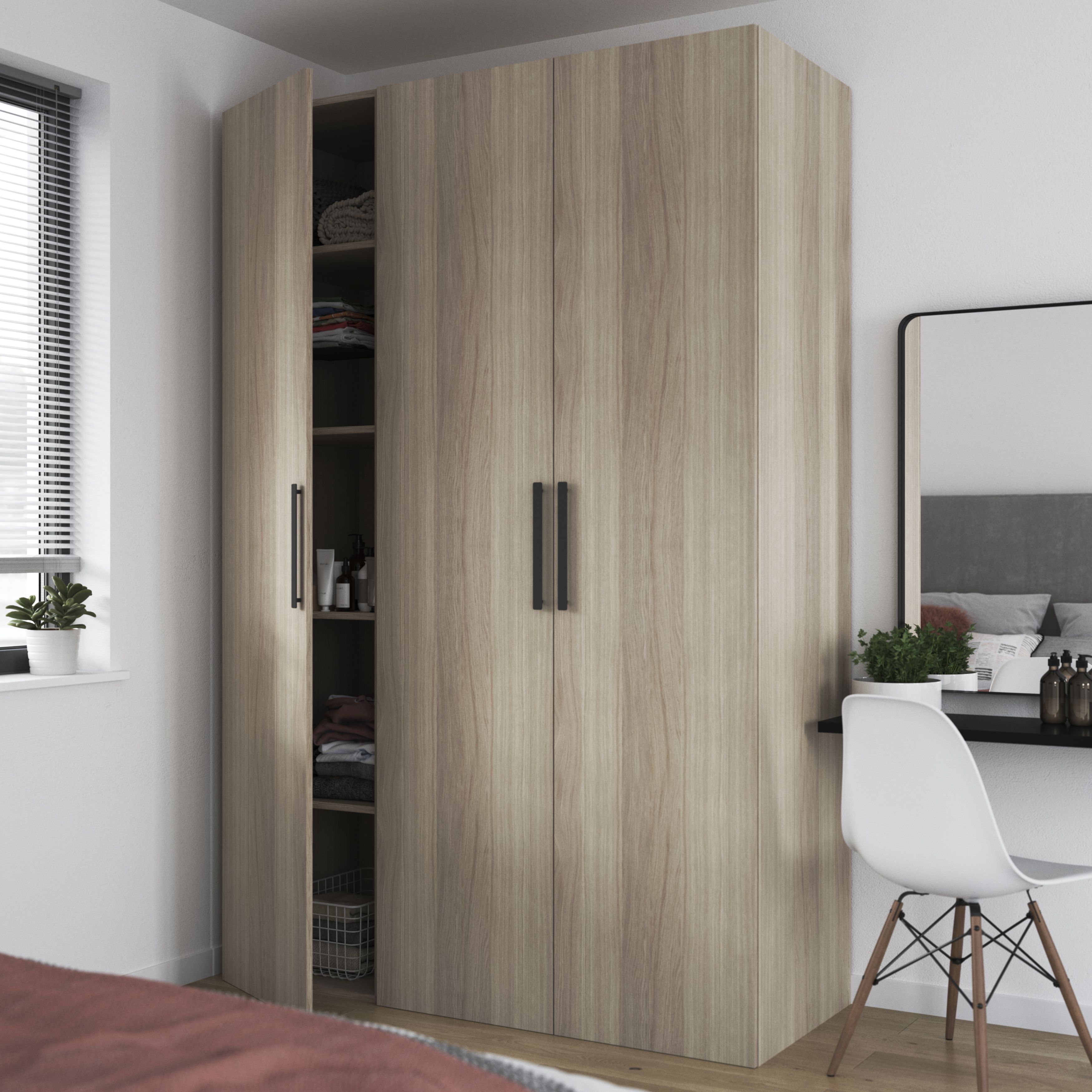 GoodHome Atomia Matt Oak effect Non-mirrored Modular furniture door, (H) 2247mm (W) 497mm