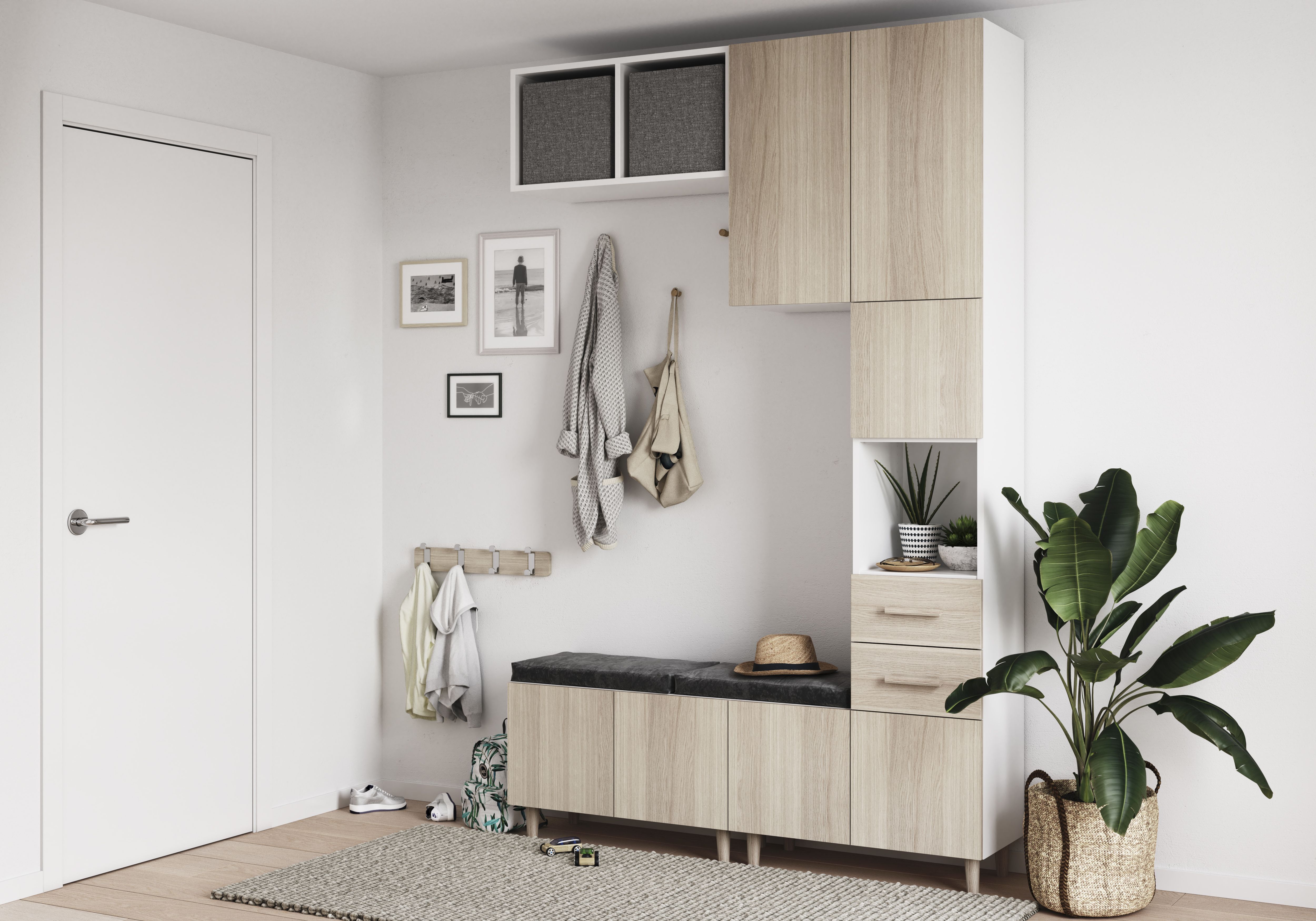 GoodHome Atomia Matt Oak effect Non-mirrored Modular furniture door, (H) 372mm (W) 497mm