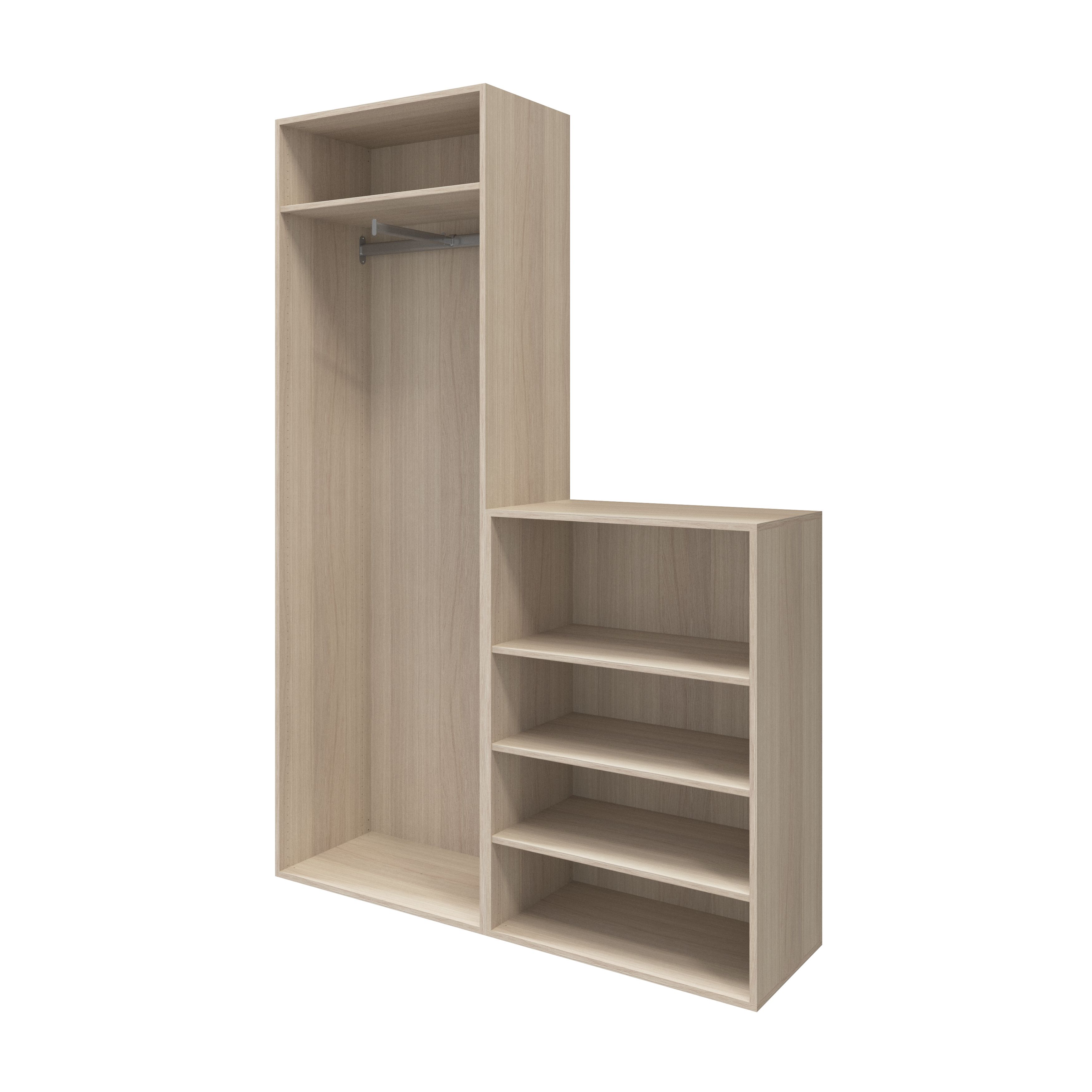 GoodHome Atomia Matt oak effect Particle board Hallway storage unit kit (H)1125mm (W)1500mm (D)450mm