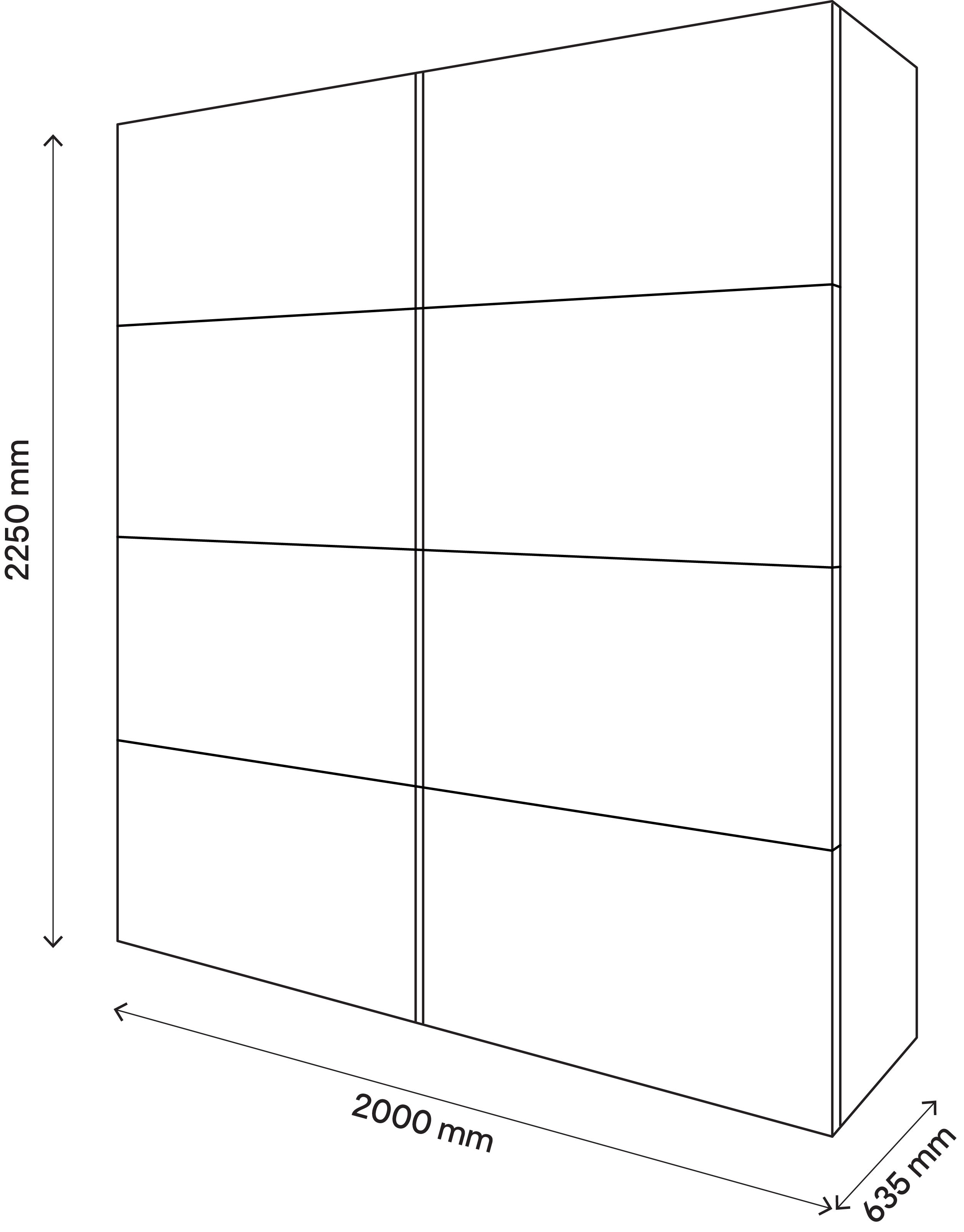 GoodHome Atomia Matt oak effect Particle board Wardrobe (H)2250mm (W)2000mm (D)655mm