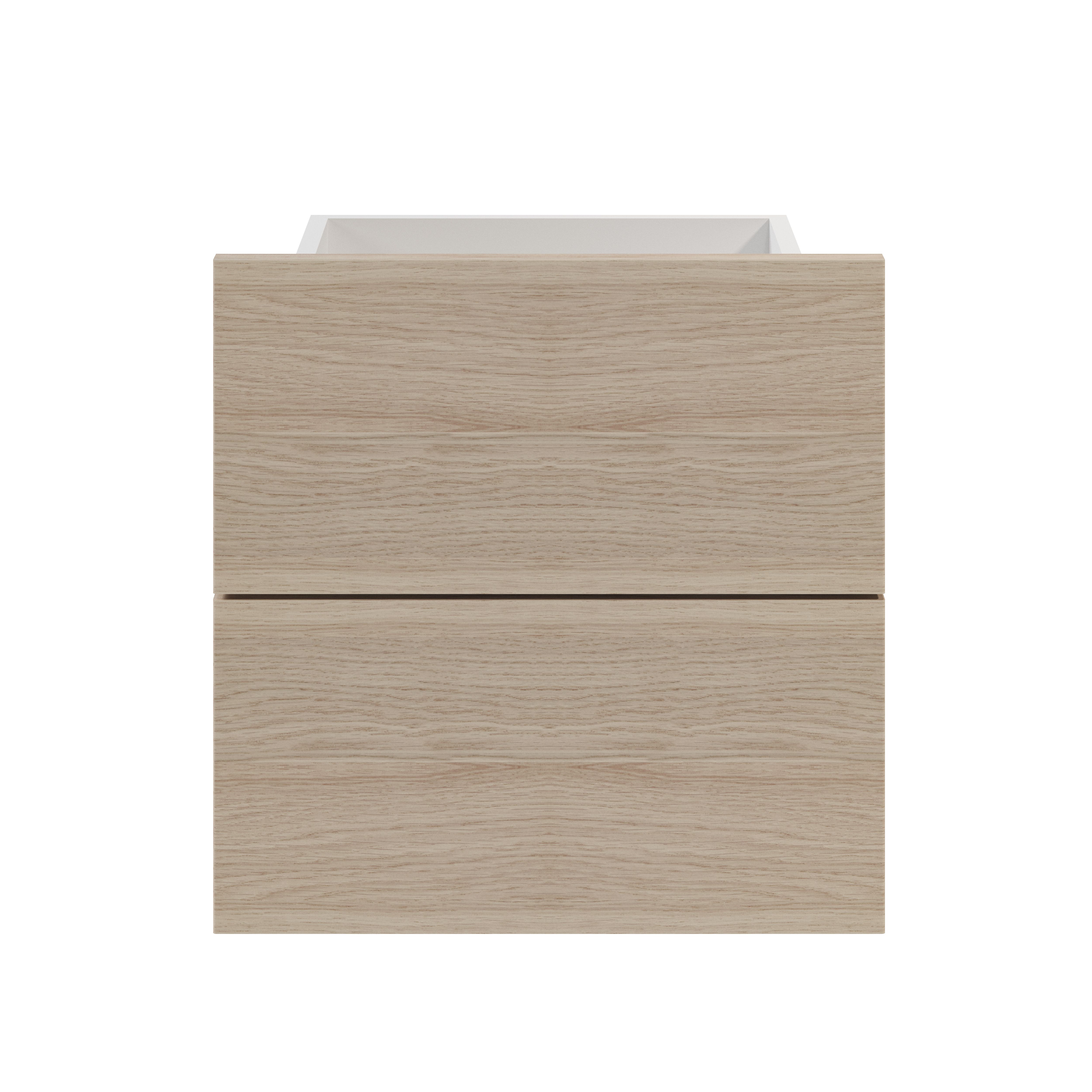 GoodHome Atomia Matt oak effect Slab External Drawer (H)184.5mm (W)372mm (D)300mm, Set of 2