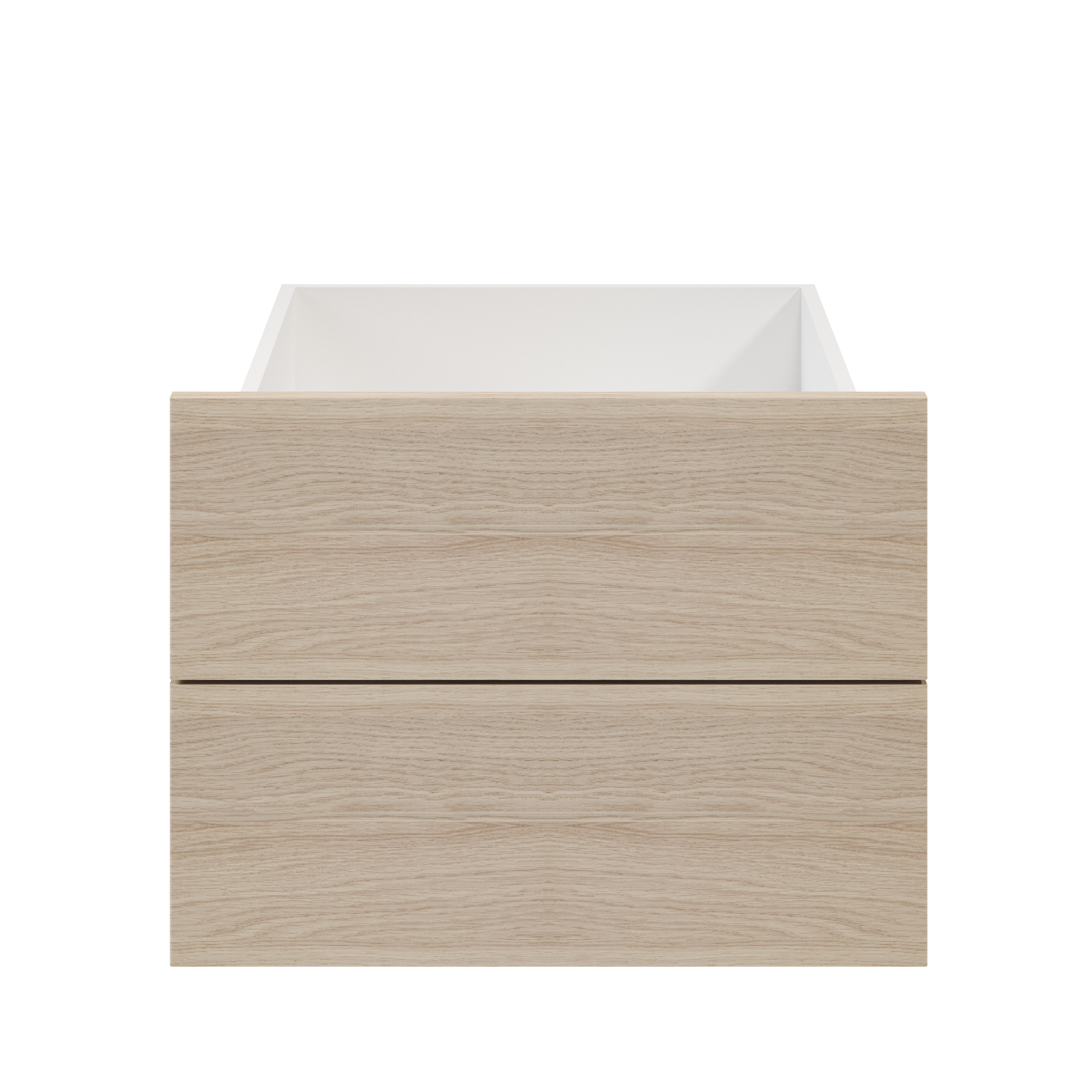 GoodHome Atomia Matt oak effect Slab External Drawer (H)184.5mm (W)497mm (D)500mm, Set of 2