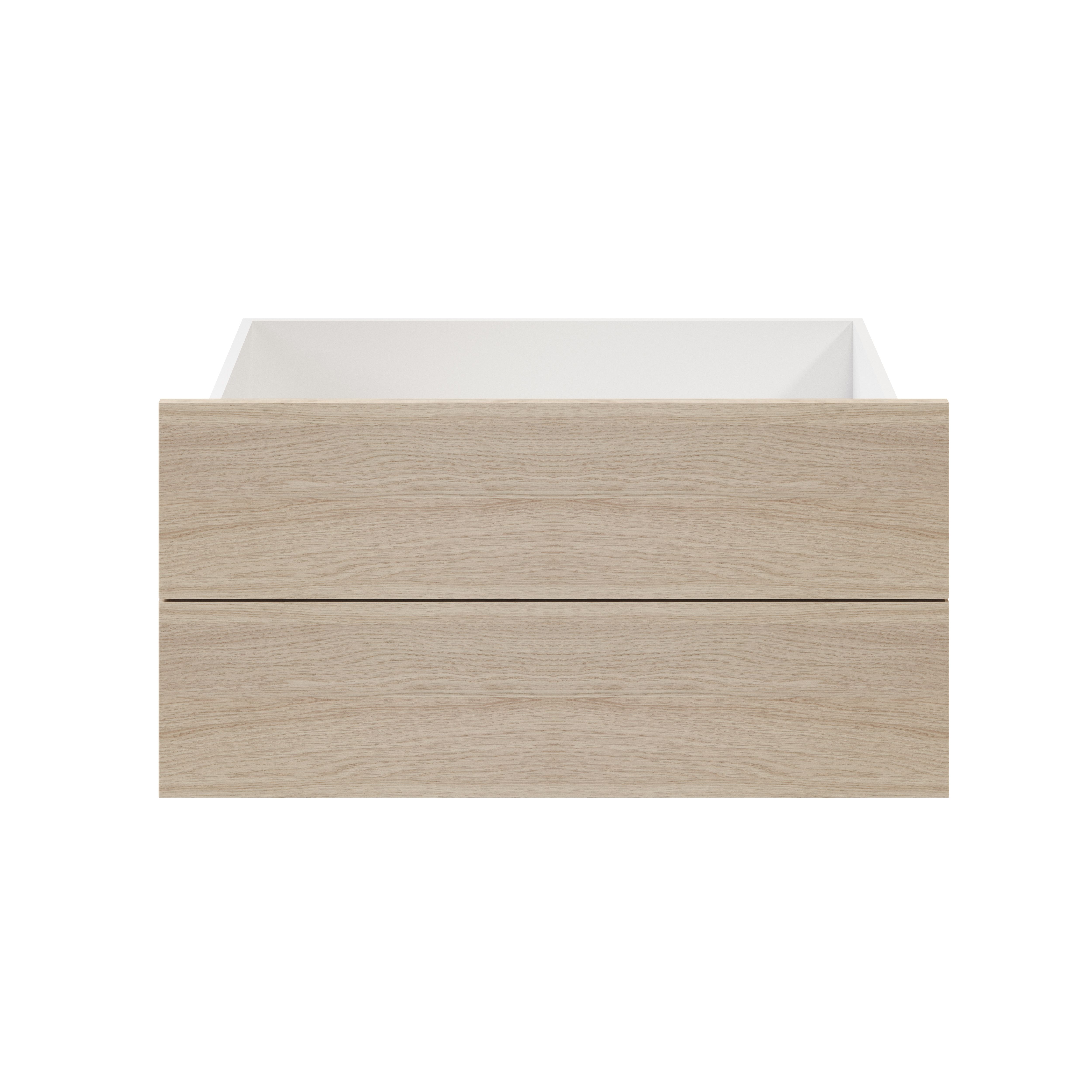 GoodHome Atomia Matt oak effect Slab External Drawer (H)184.5mm (W)747mm (D)500mm, Set of 2