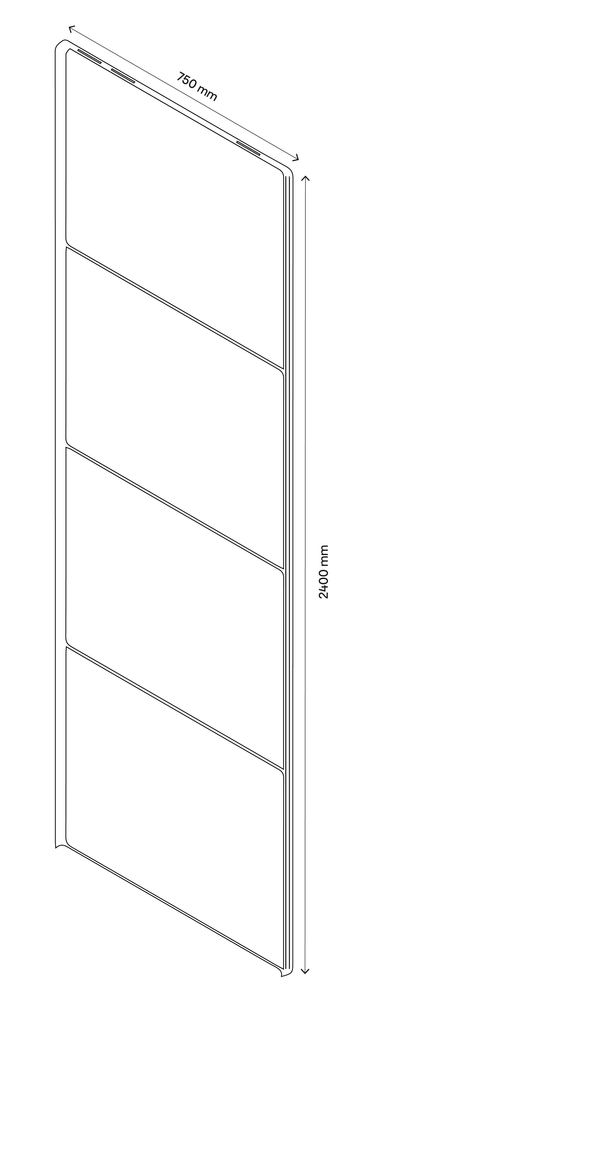 GoodHome Atomia Matt Oak effect Sliding wardrobe door (H) 560mm x (W) 737mm, Pack of 4