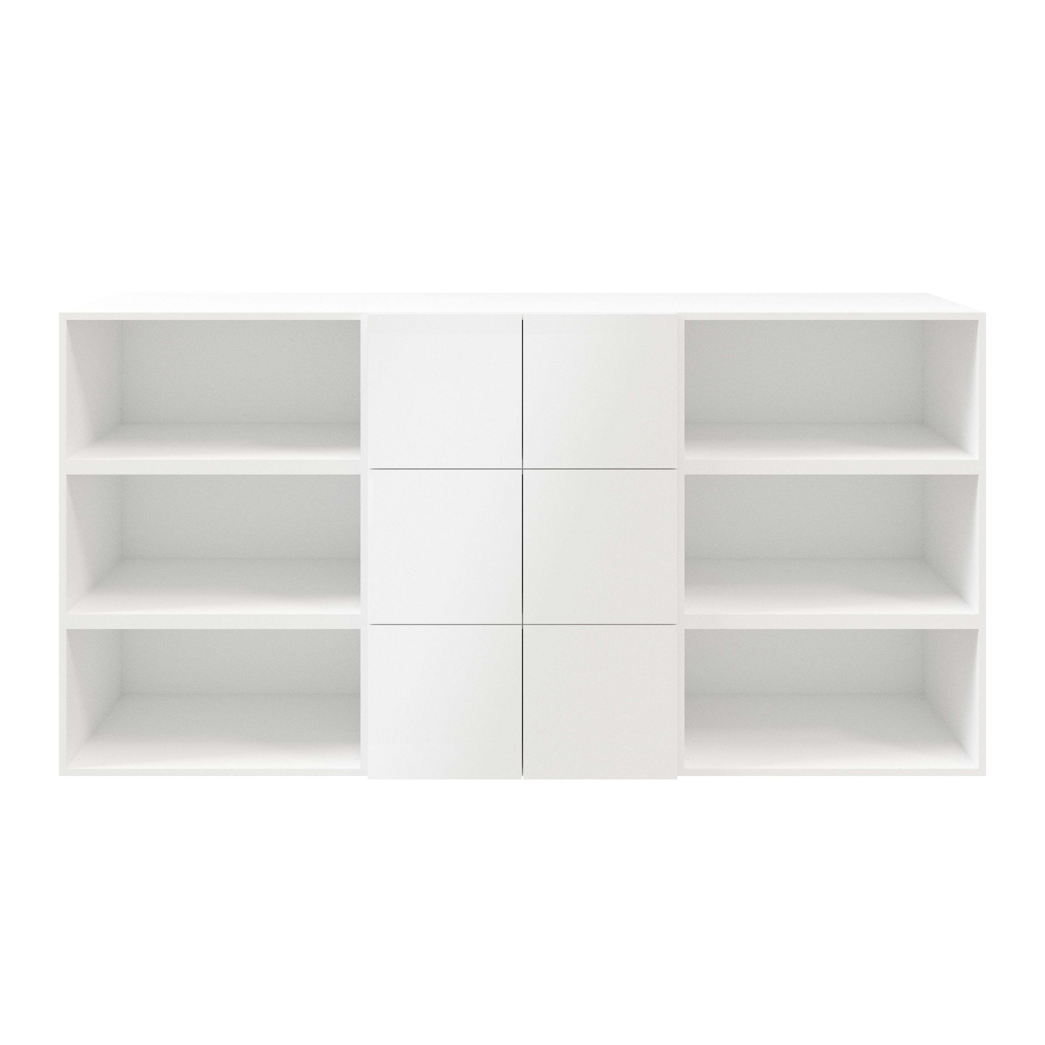 GoodHome Atomia Matt white 9 compartment 9 Shelf Freestanding Rectangular Bookcase (H)1125mm (W)2250mm (D)350mm