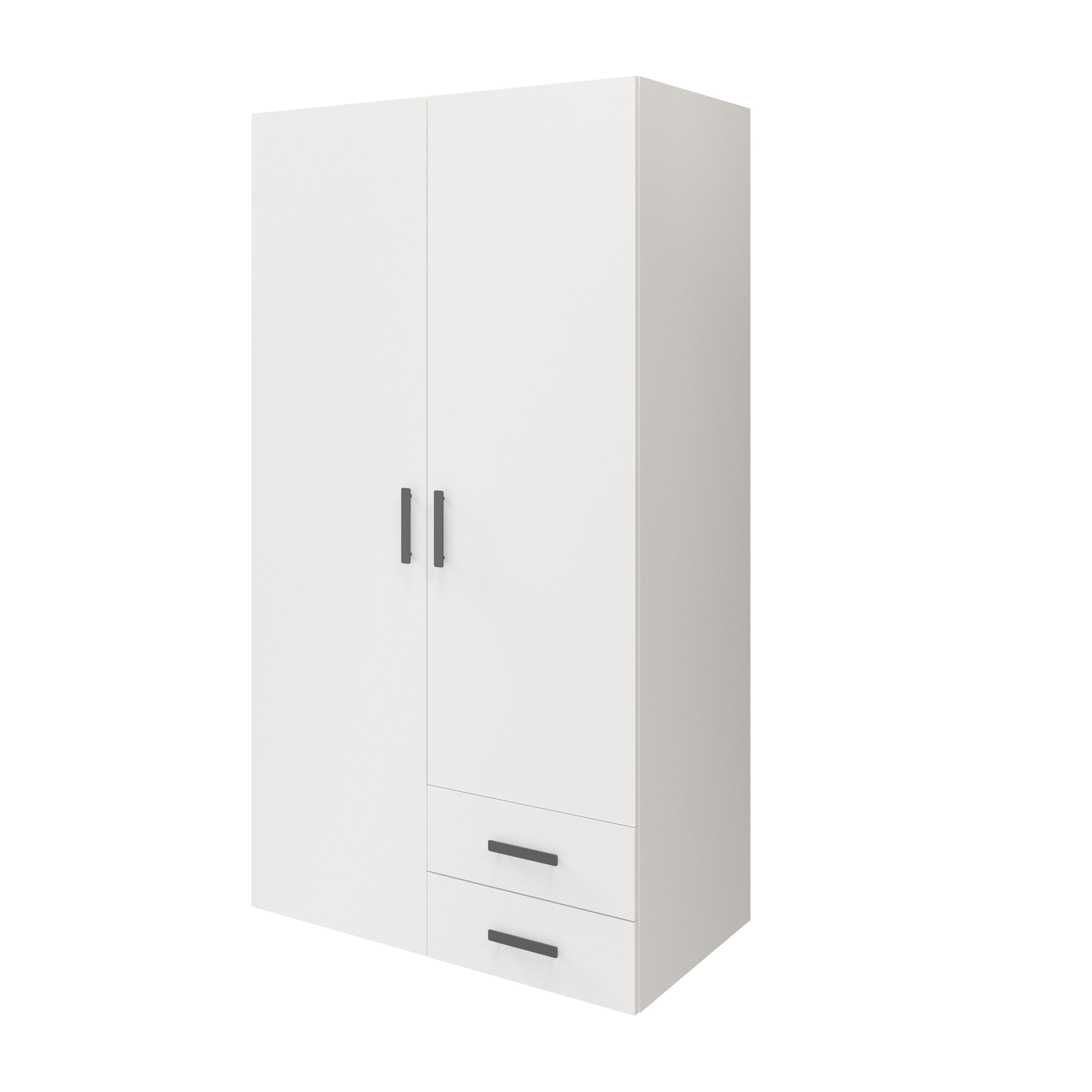 GoodHome Atomia Matt white Chipboard Wardrobe (H)1875mm (W)1000mm (D)580mm
