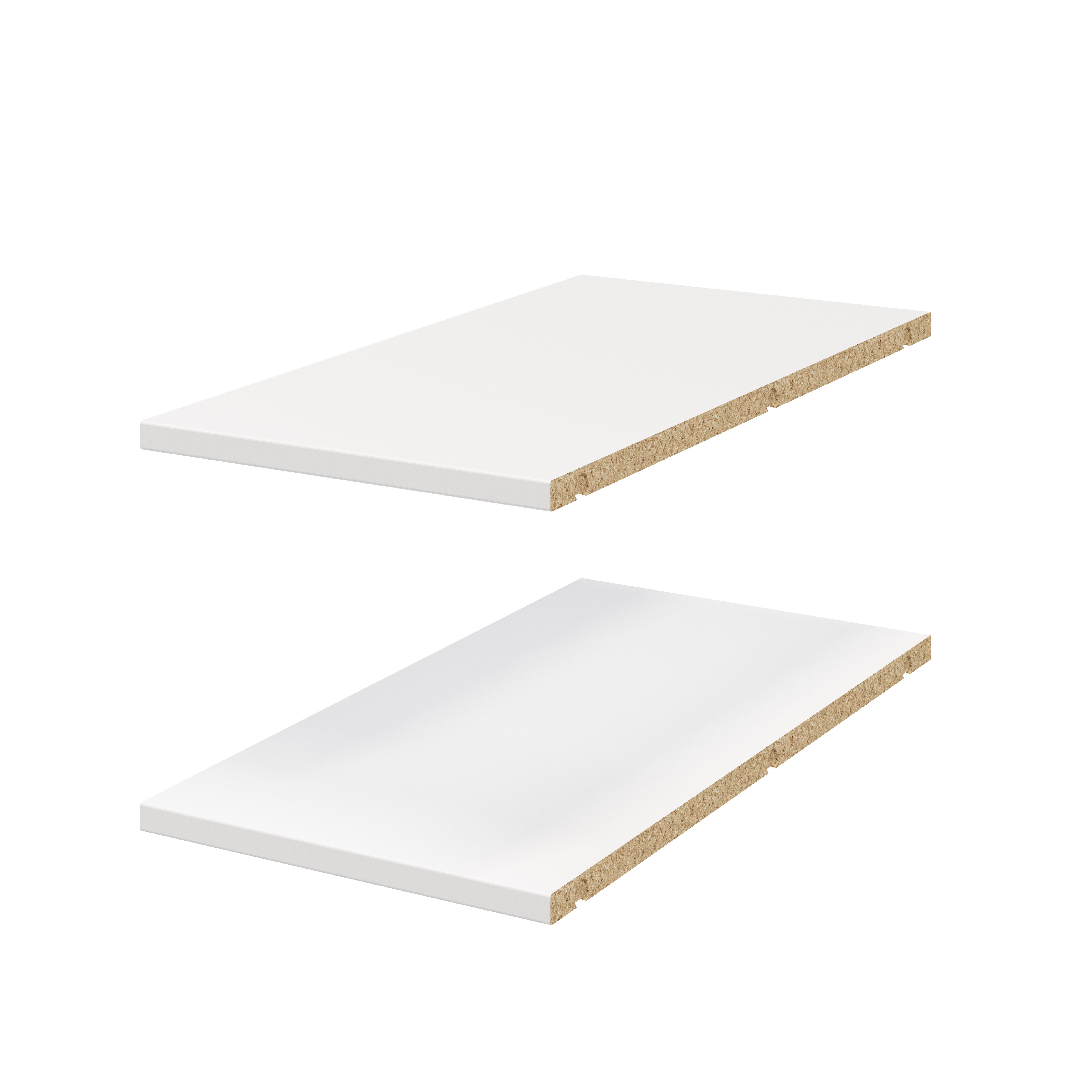 Goodhome Atomia Matt White Corner Shelf, (l)292mm (d)562mm 