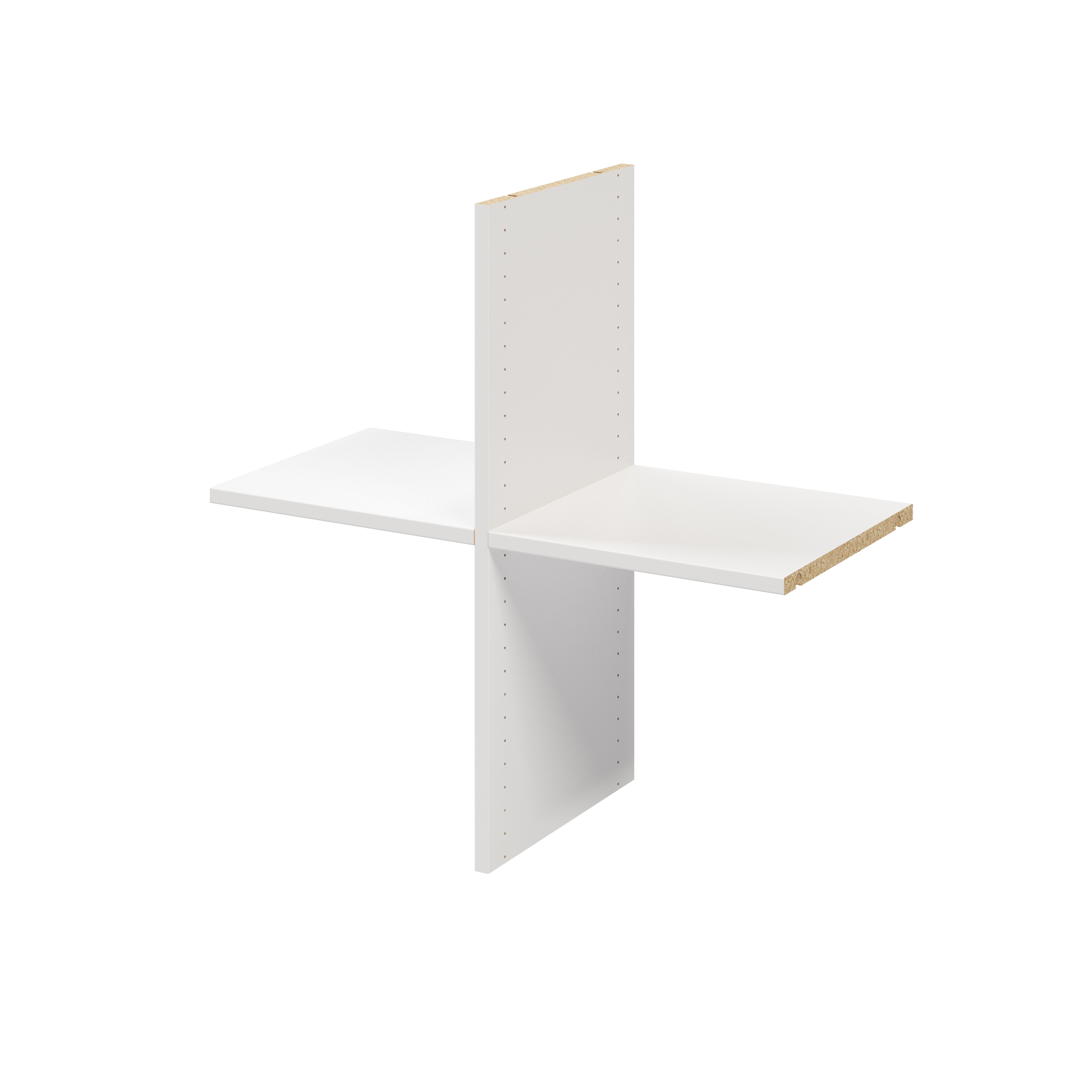 GoodHome Atomia Matt white Cross shelf, (L)714mm (D)332mm