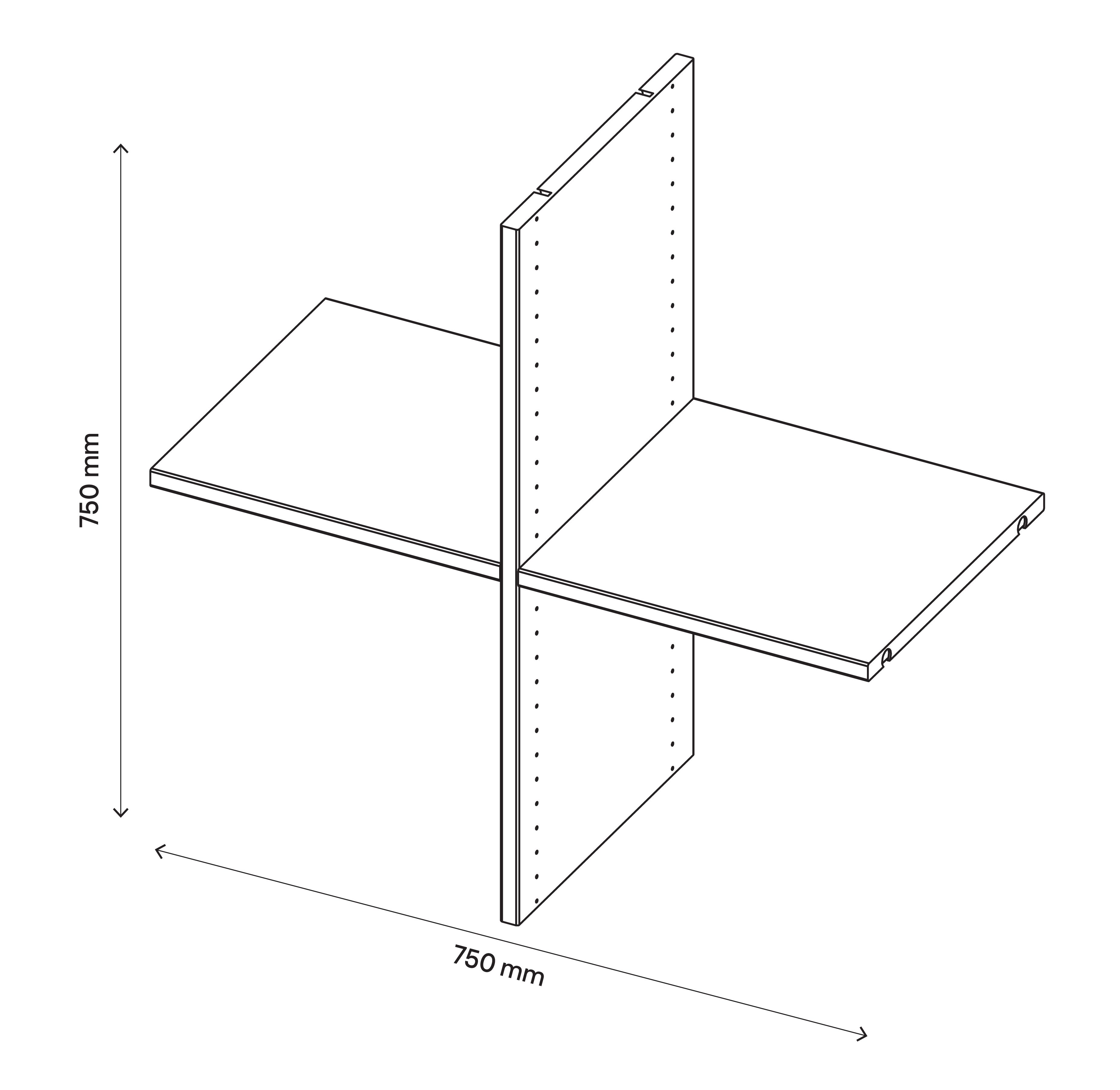 GoodHome Atomia Matt white Cross shelf, (L)714mm (D)332mm