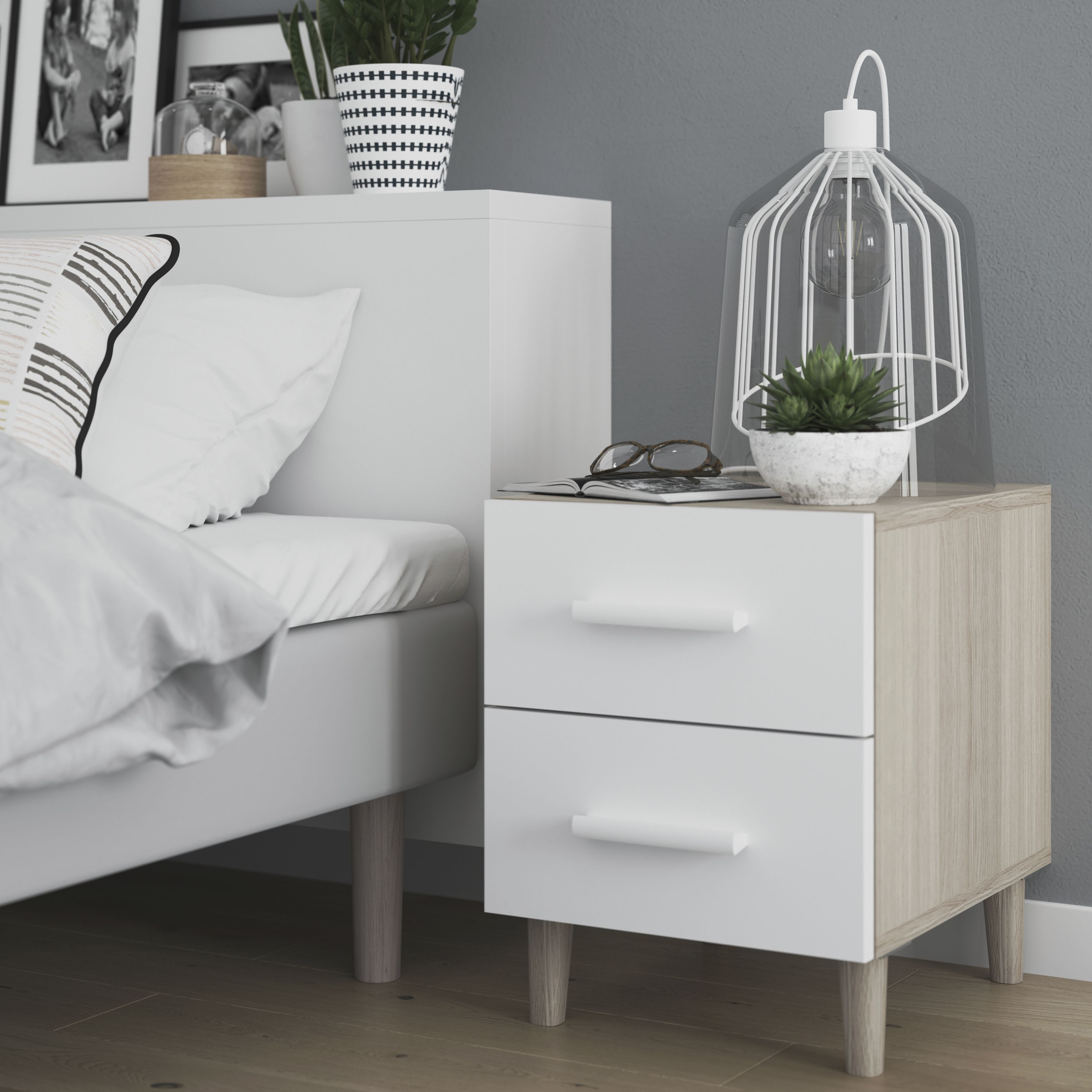 GoodHome Atomia Matt White Doors & drawers Front Handle (L)15.5cm (D)19mm, Pack of 2