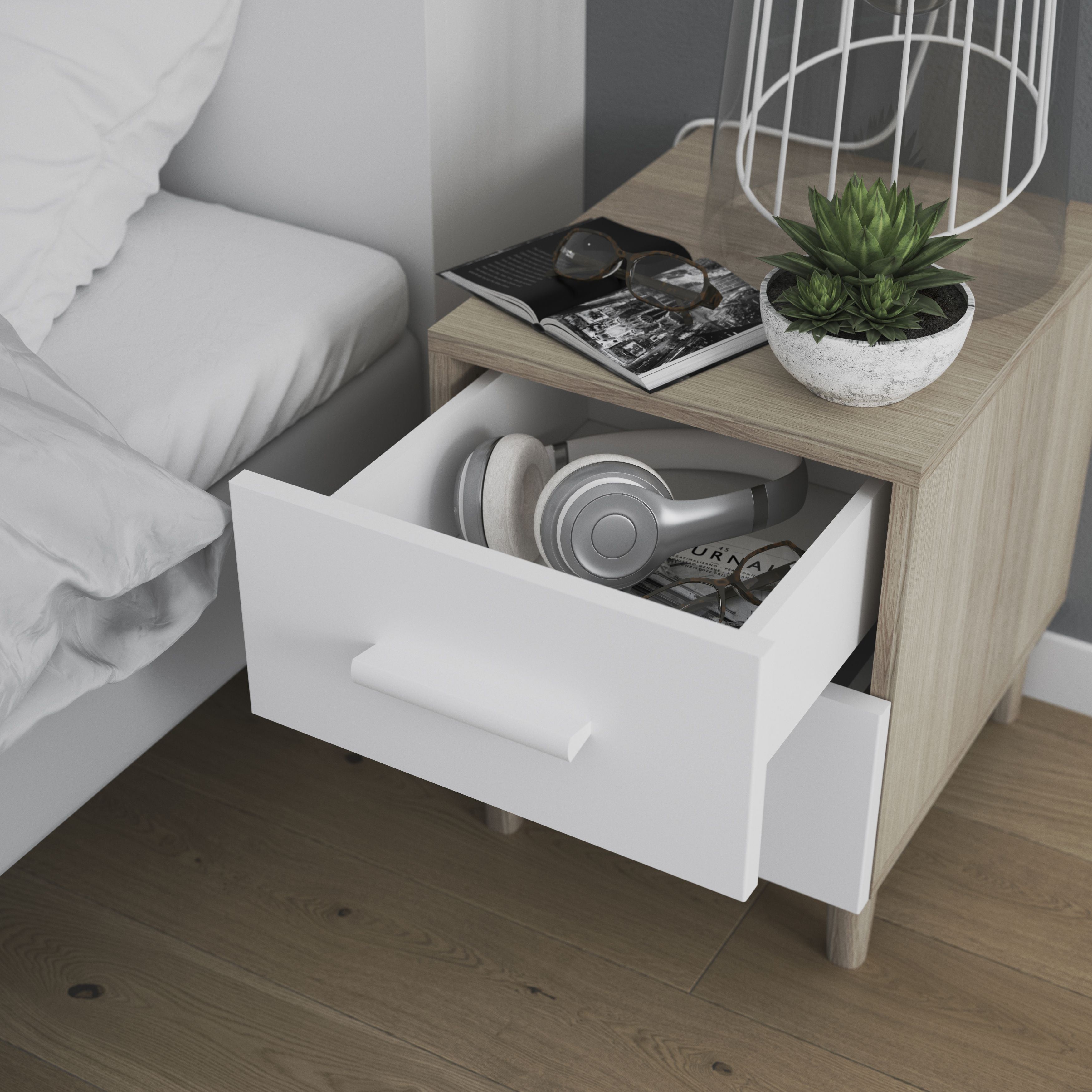 GoodHome Atomia Matt White Doors & drawers Front Handle (L)15.5cm (D)19mm, Pack of 2