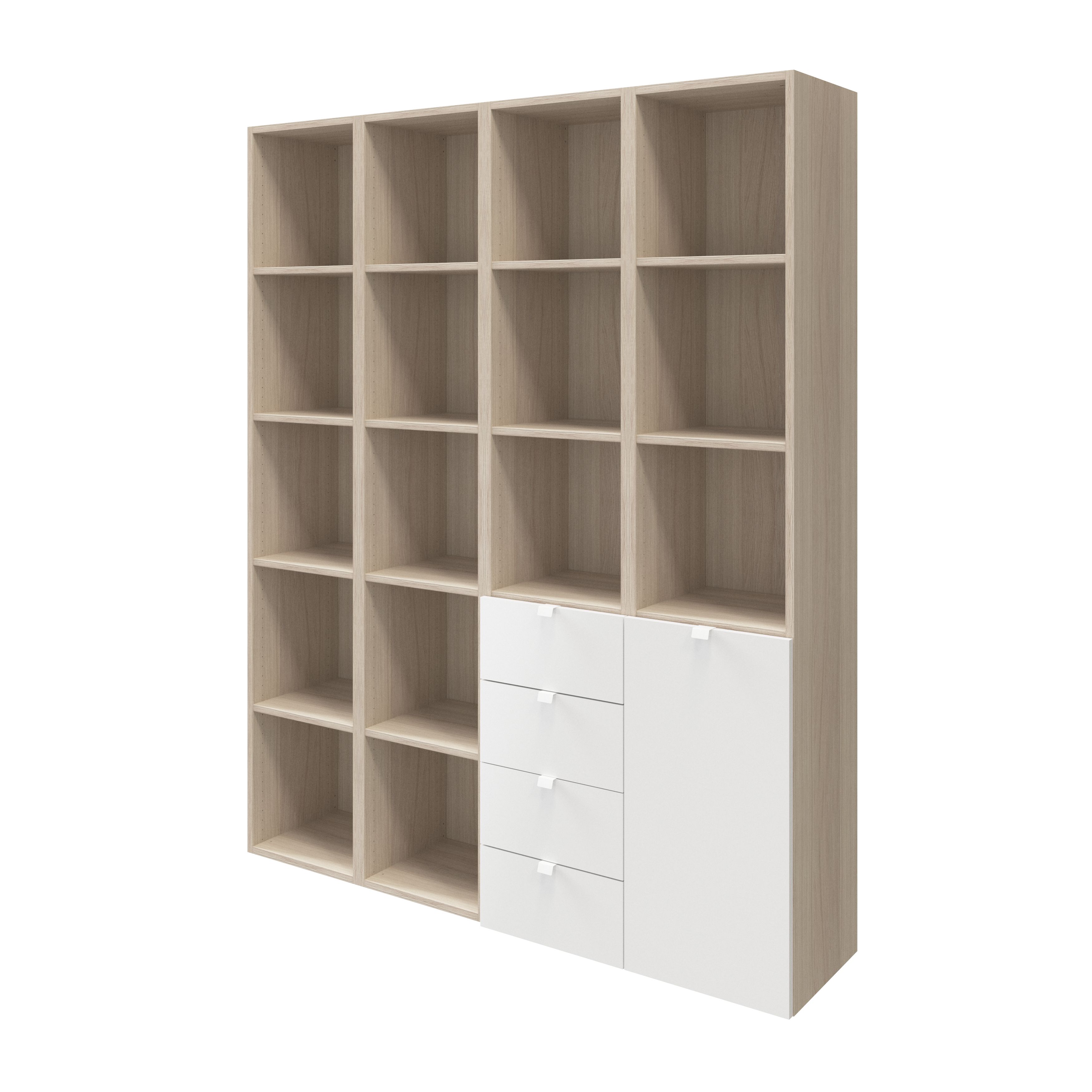 GoodHome Atomia Matt white oak effect Bookcases, shelving units & display cabinets