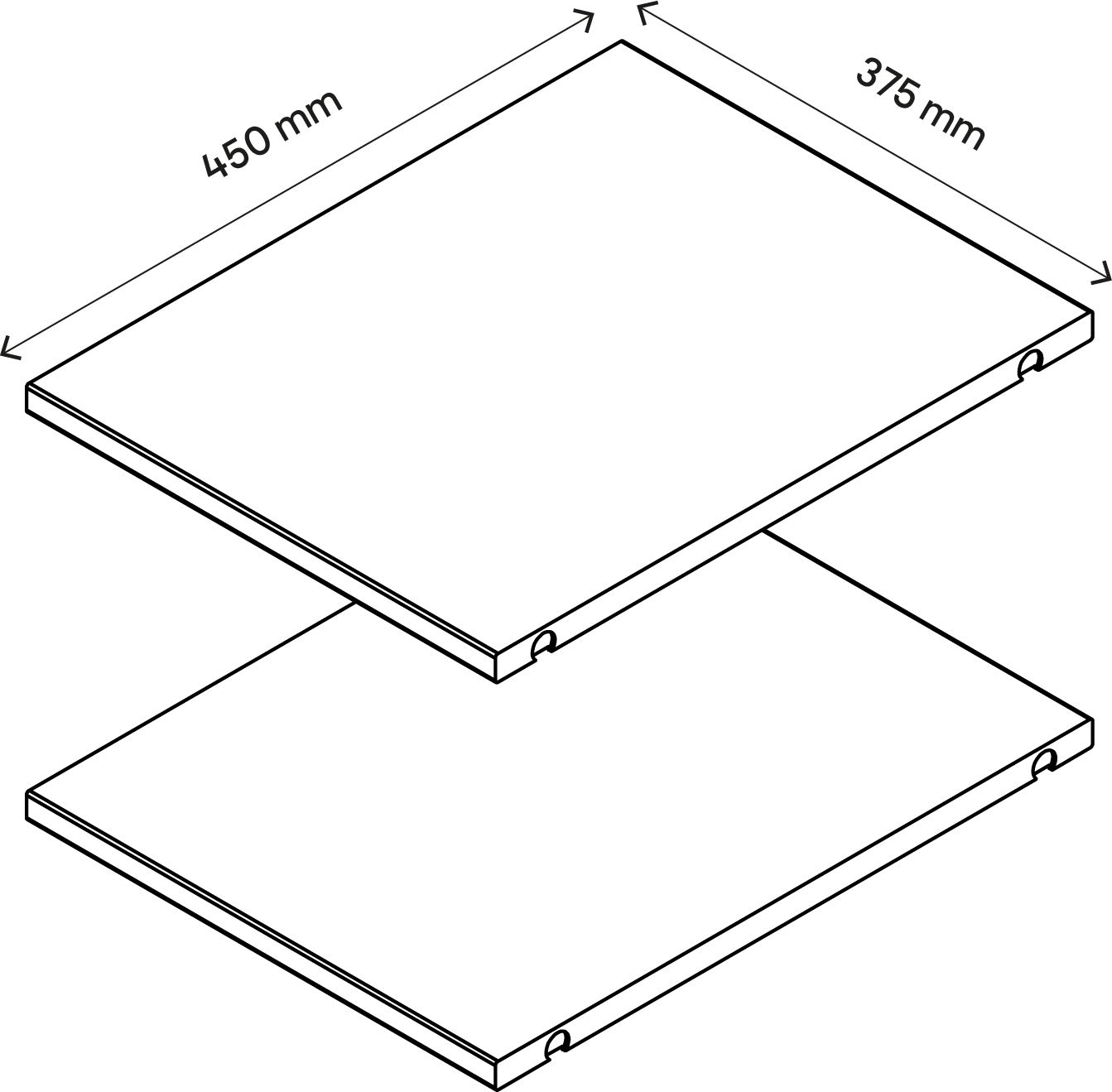 GoodHome Atomia Matt white oak effect Shelf, (L)339mm (D)432mm