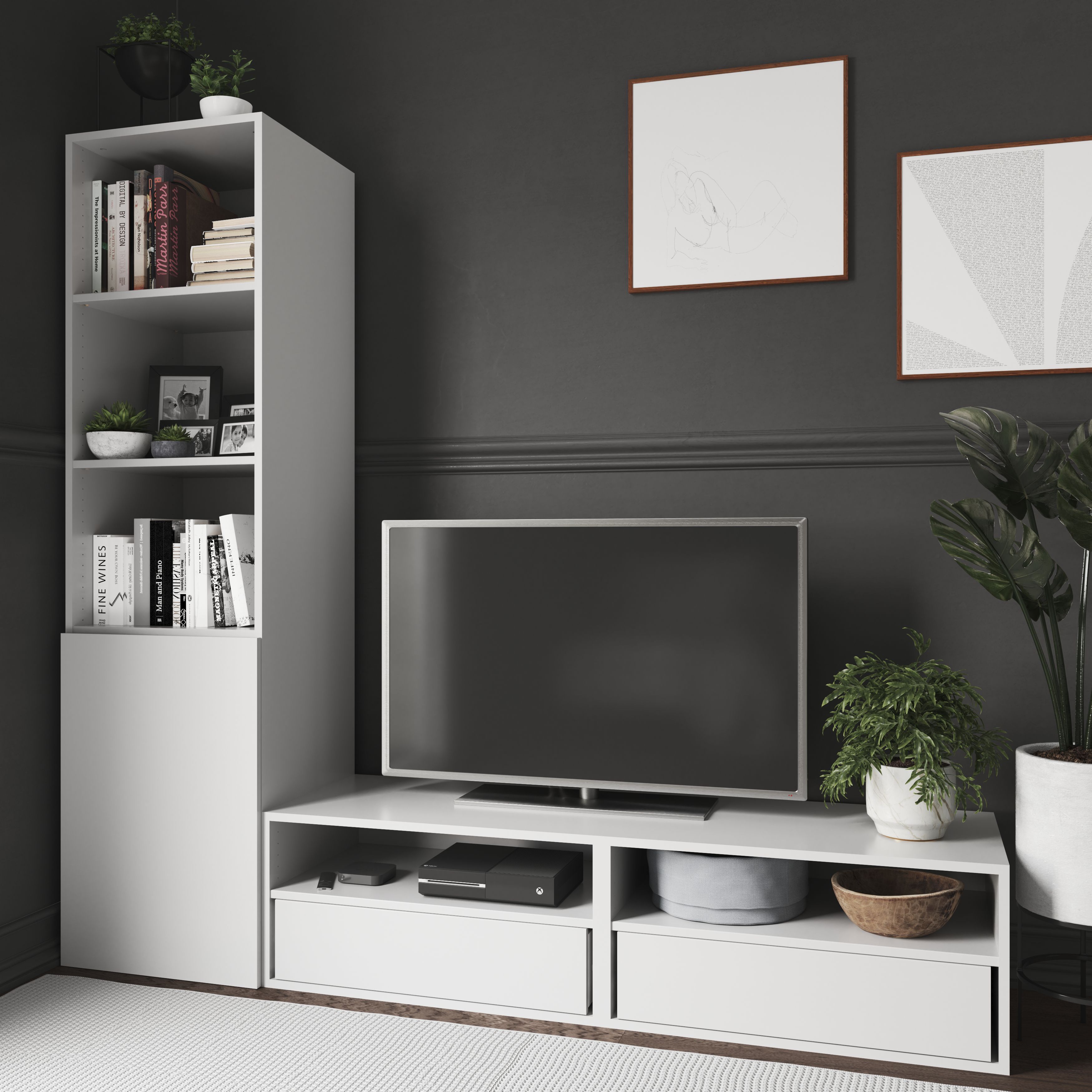 GoodHome Atomia Matt white oak effect Shelf, (L)464mm (D)432mm