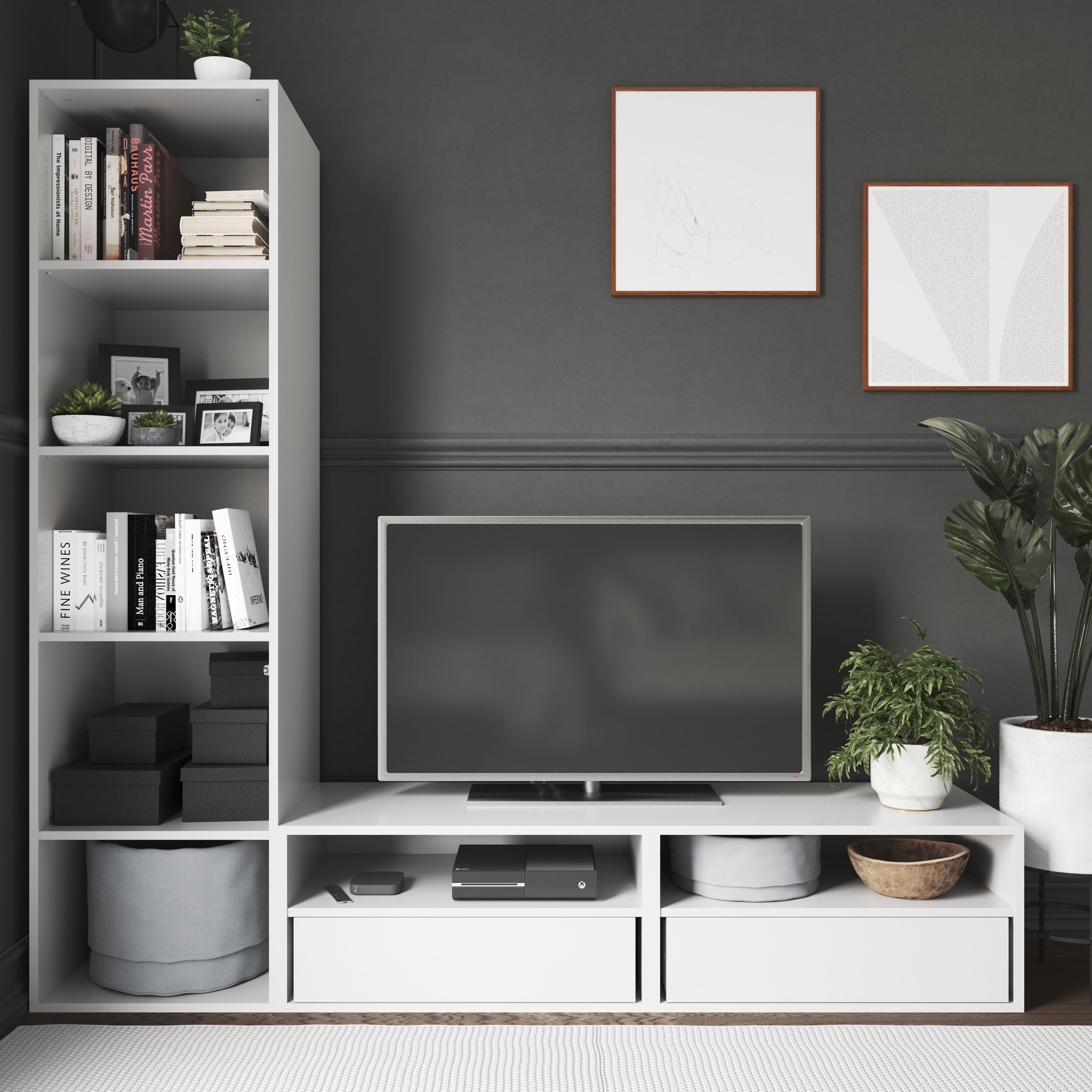 GoodHome Atomia Matt white oak effect Shelf, (L)464mm (D)432mm