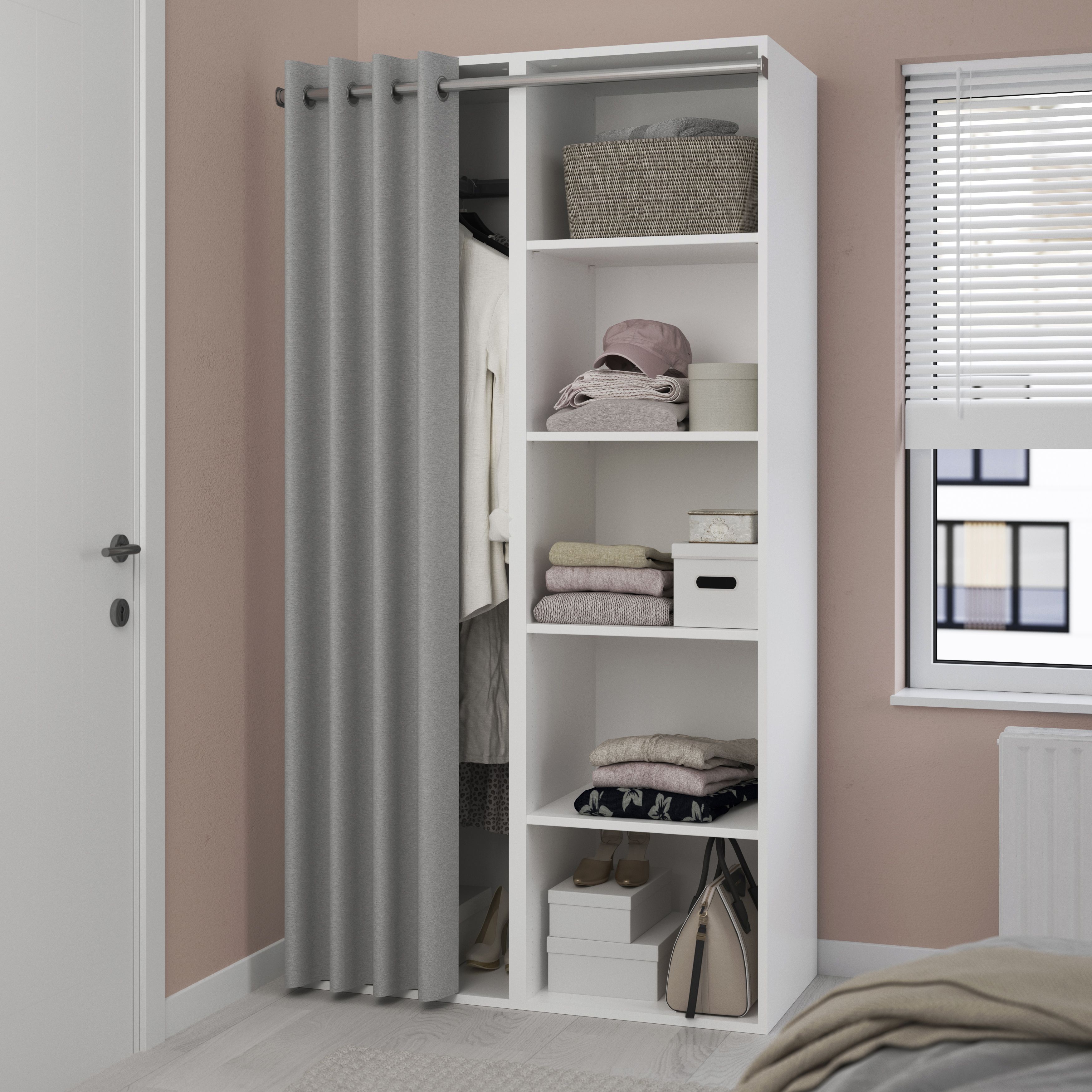 GoodHome Atomia Matt white oak effect Shelf, (L)464mm (D)432mm