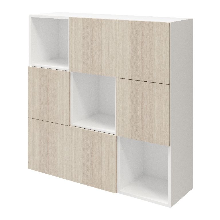 GoodHome Atomia Matt white oak effect Storage unit
