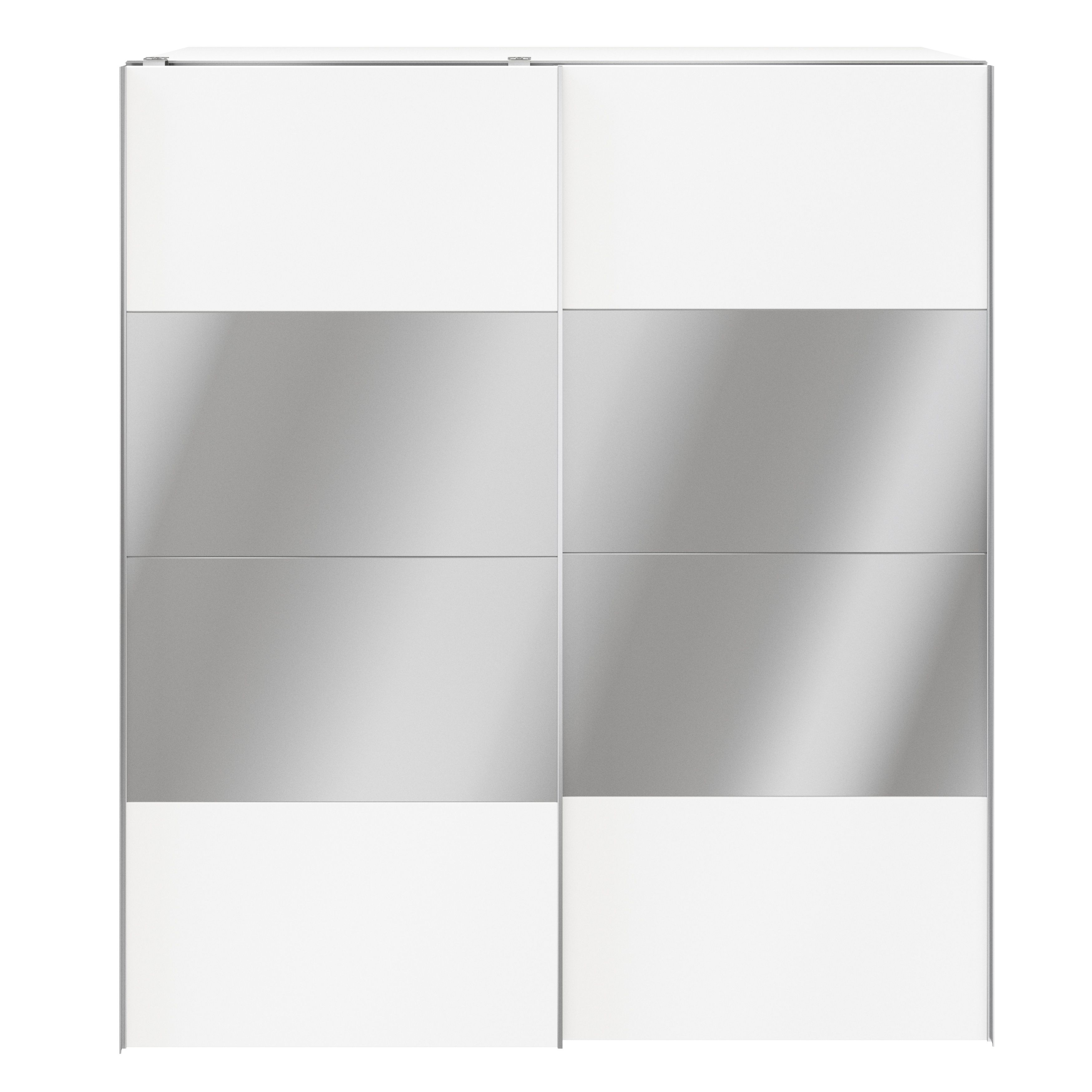 GoodHome Atomia Matt white Particle board Mirrored Wardrobe (H)2250mm (W)2000mm (D)655mm