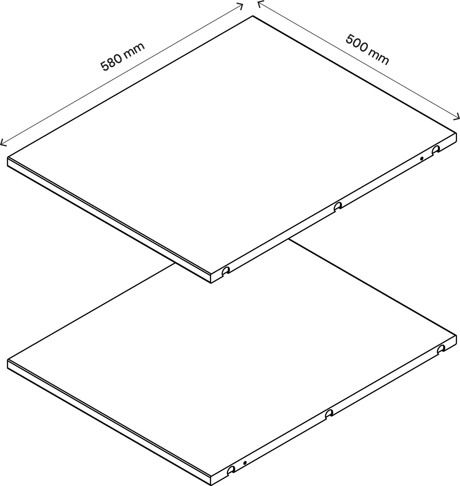 GoodHome Atomia Matt white Shelf, (L)464mm (D)562mm