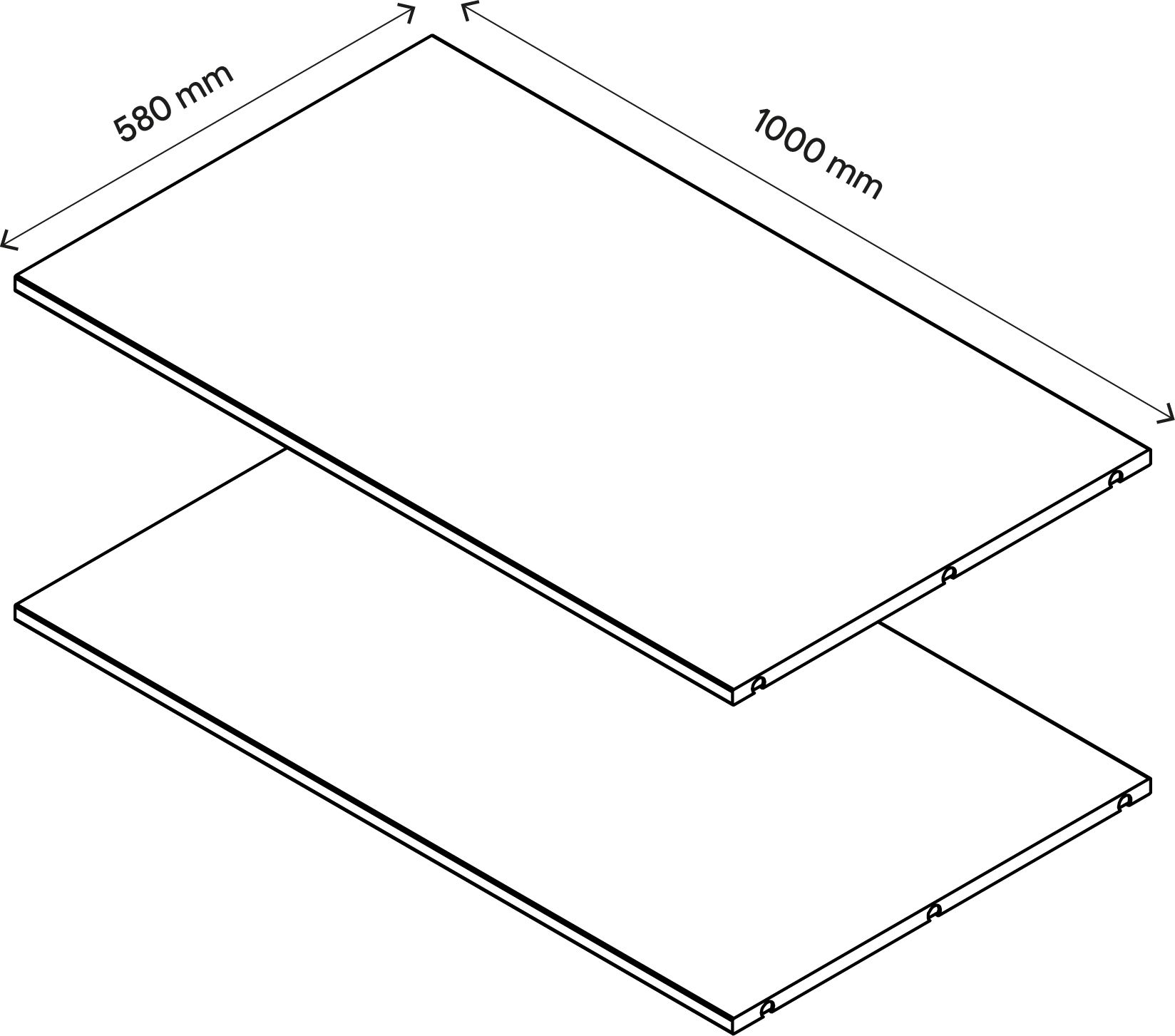 GoodHome Atomia Matt white Shelf, (L)964mm (D)562mm