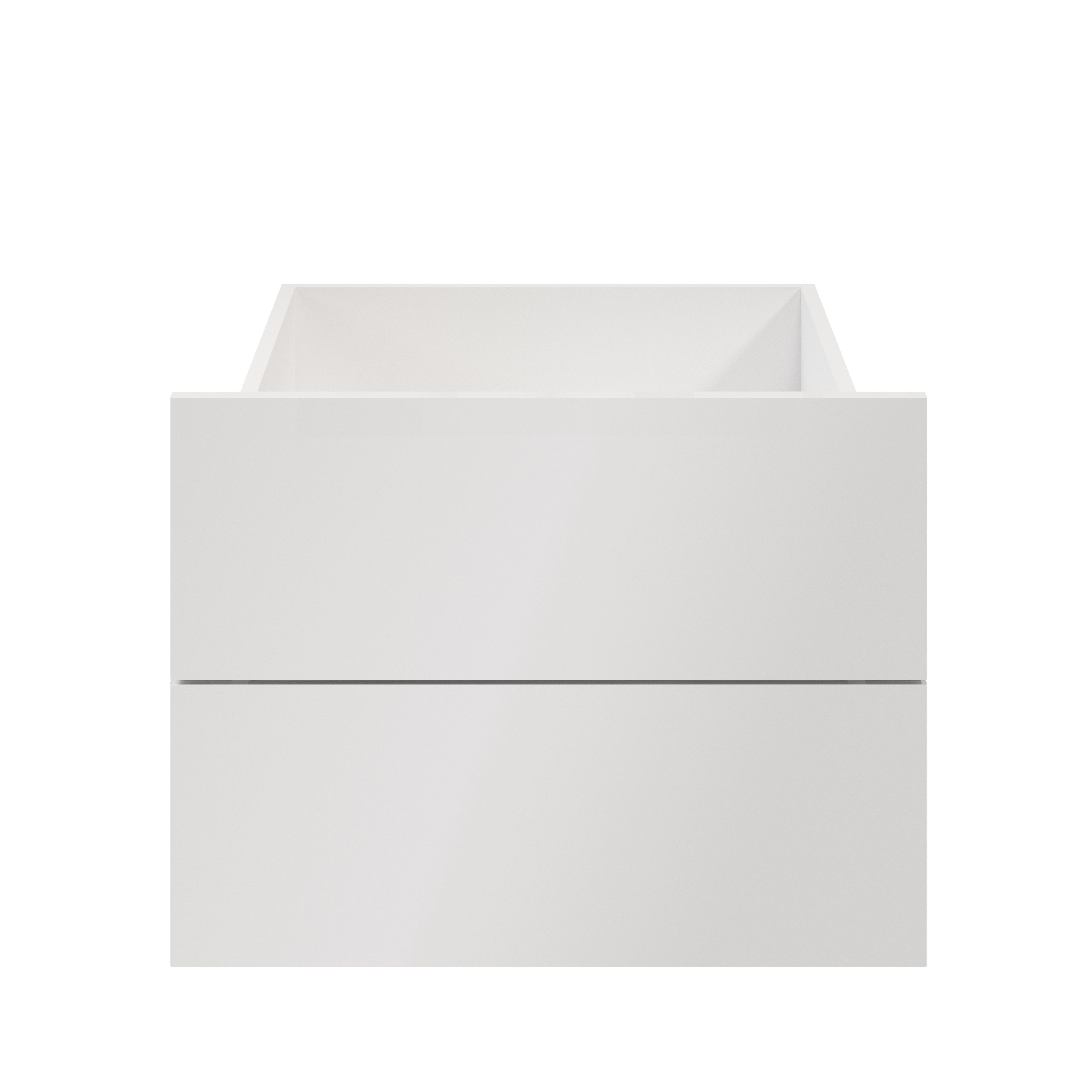 GoodHome Atomia Matt white Slab External Drawer (H)184.5mm (W)497mm (D)500mm, Set of 2