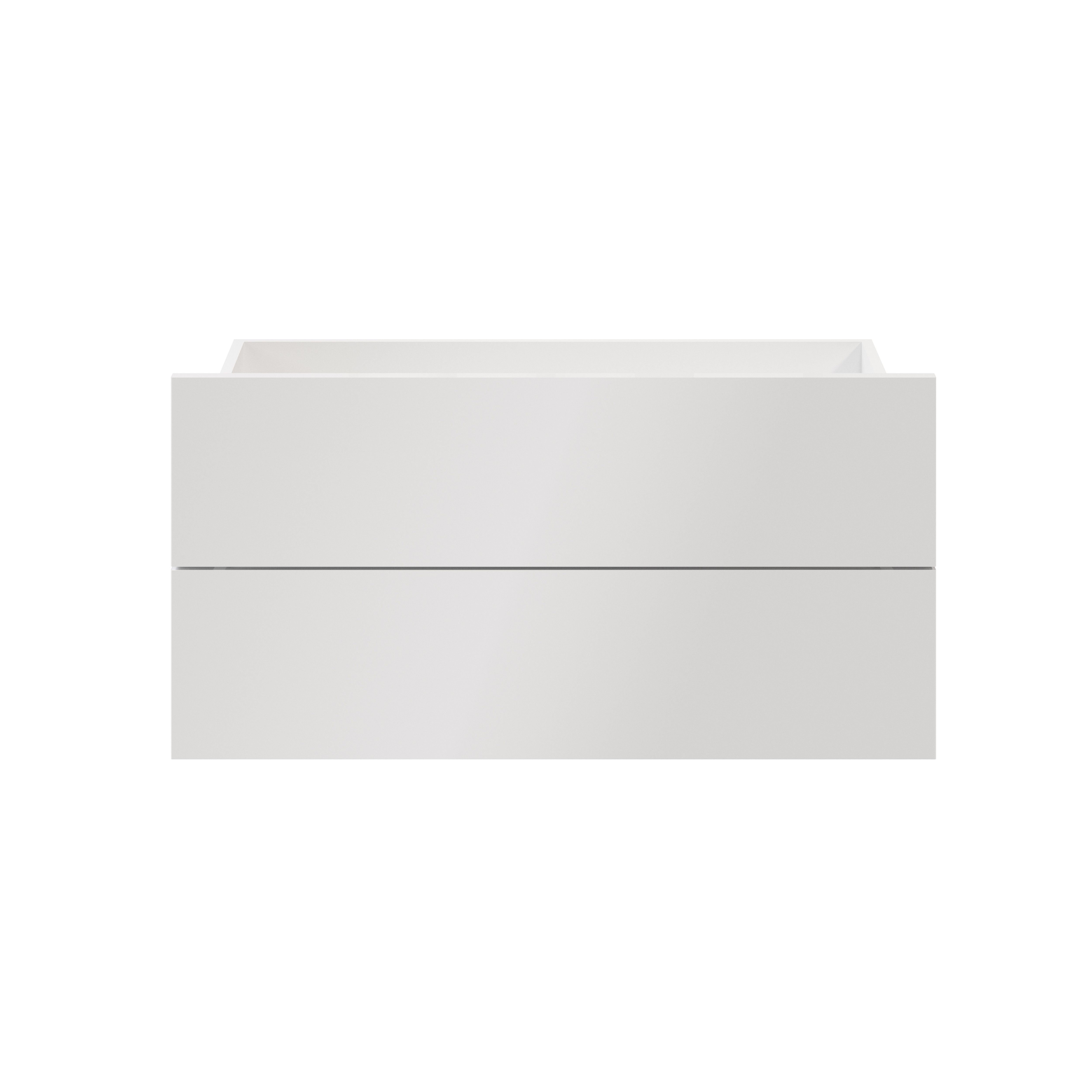 GoodHome Atomia Matt white Slab External Drawer (H)184.5mm (W)747mm (D)300mm, Set of 2