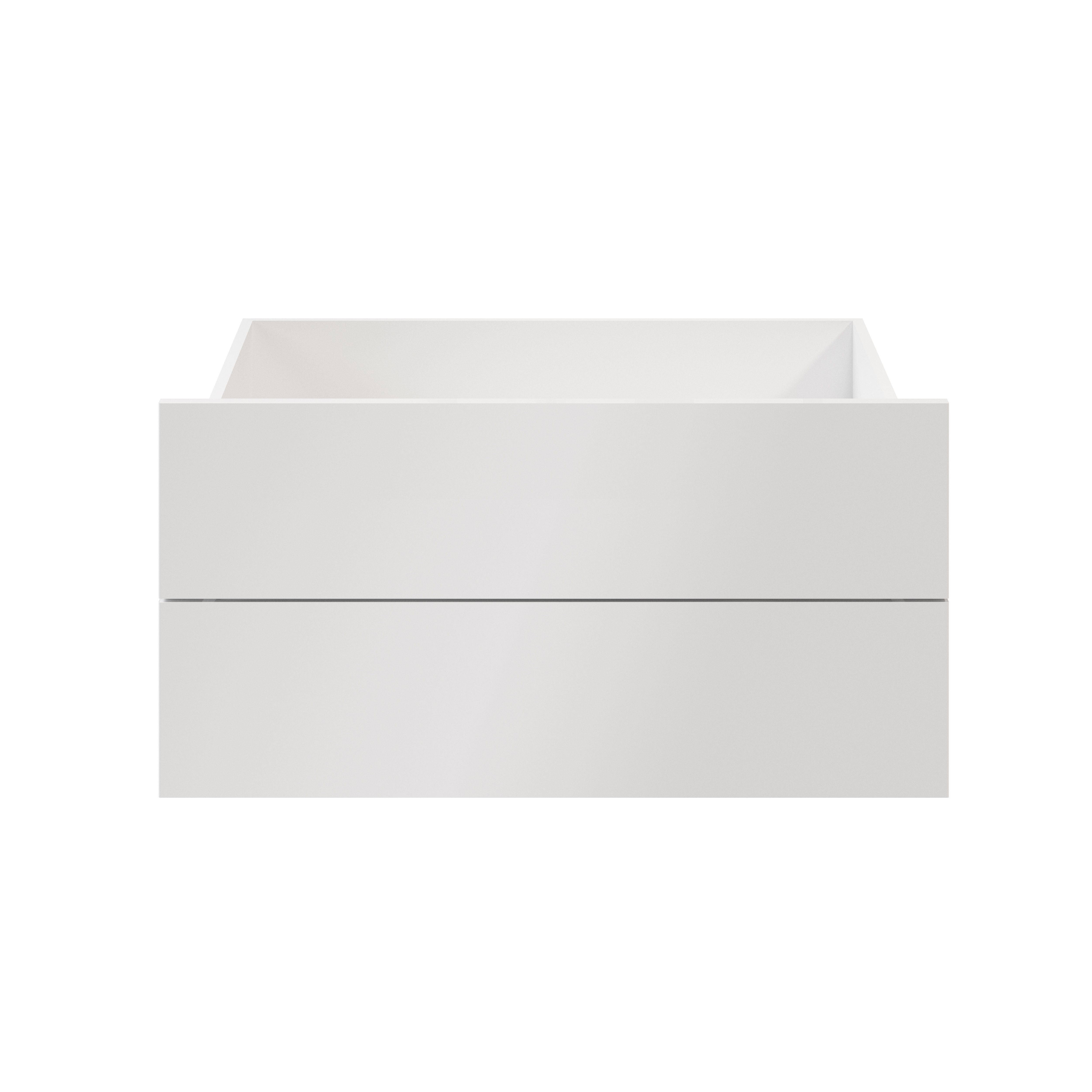 GoodHome Atomia Matt white Slab External Drawer (H)184.5mm (W)747mm (D)500mm, Set of 2