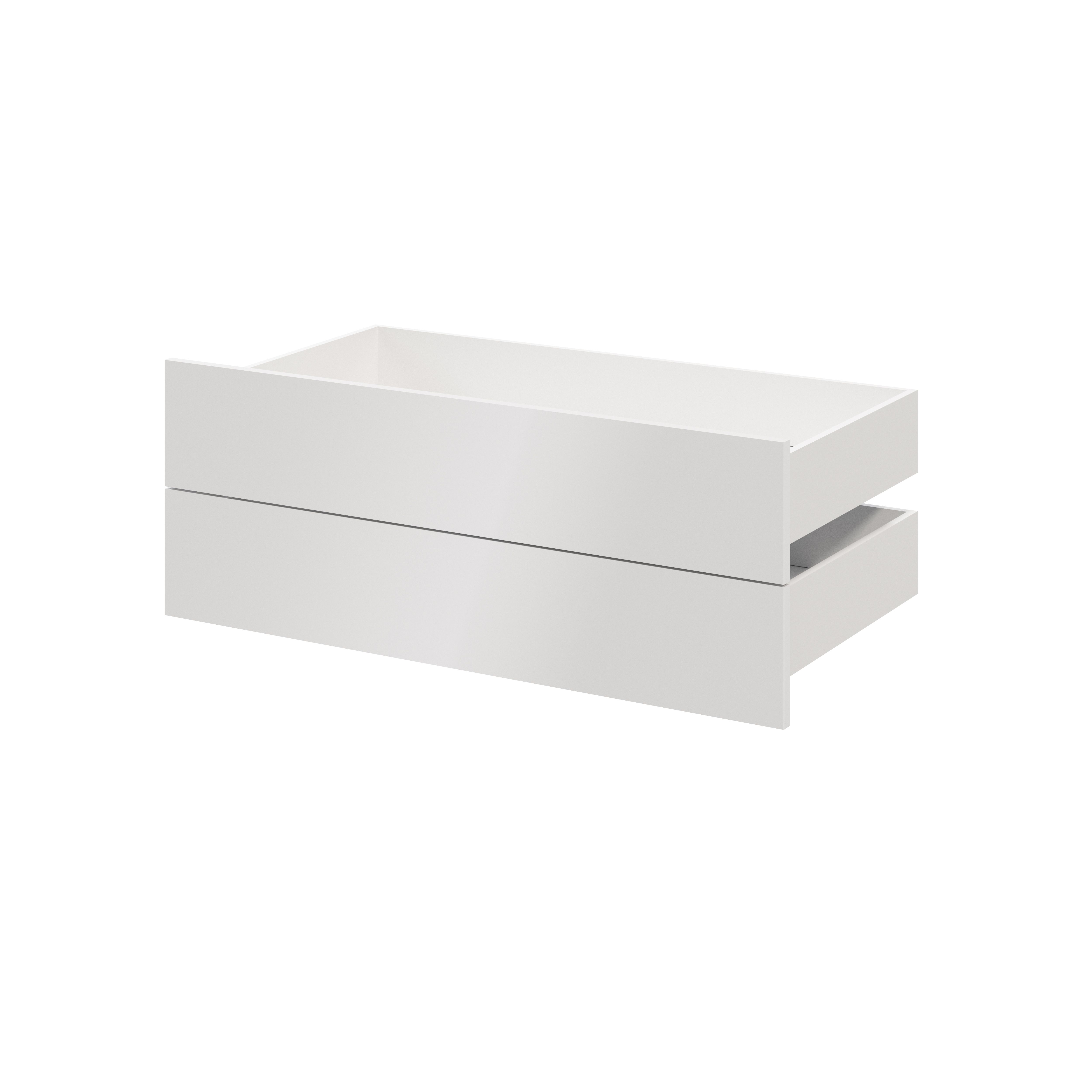 GoodHome Atomia Matt white Slab External Drawer (H)184.5mm (W)997mm (D)500mm, Set of 2
