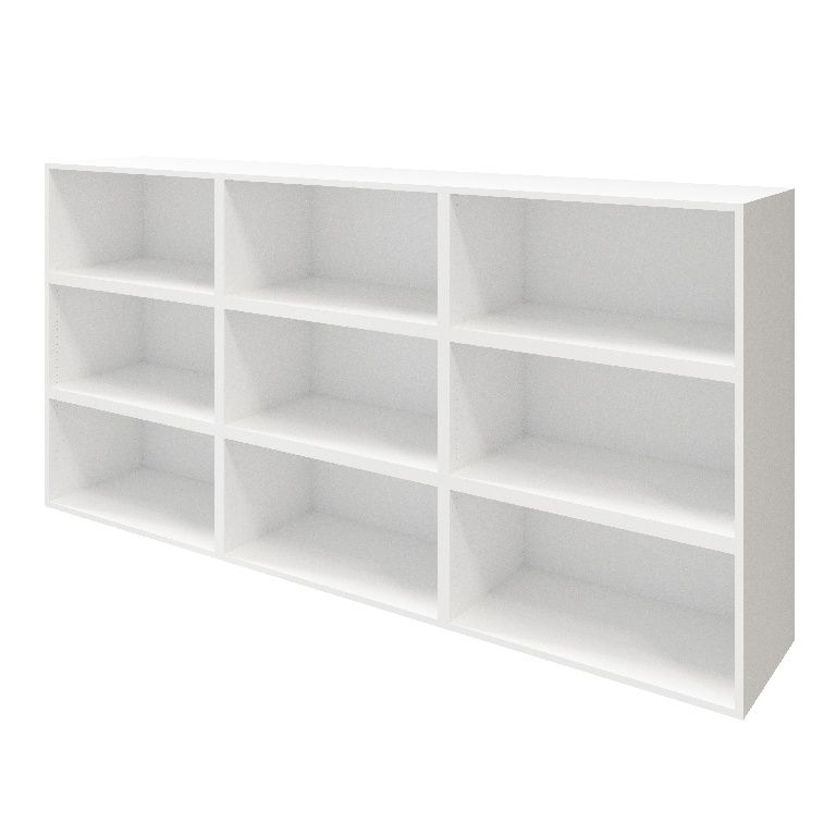 GoodHome Atomia Matt white Wall-mounted Rectangular Bookcase, (H)1125mm (W)2250mm