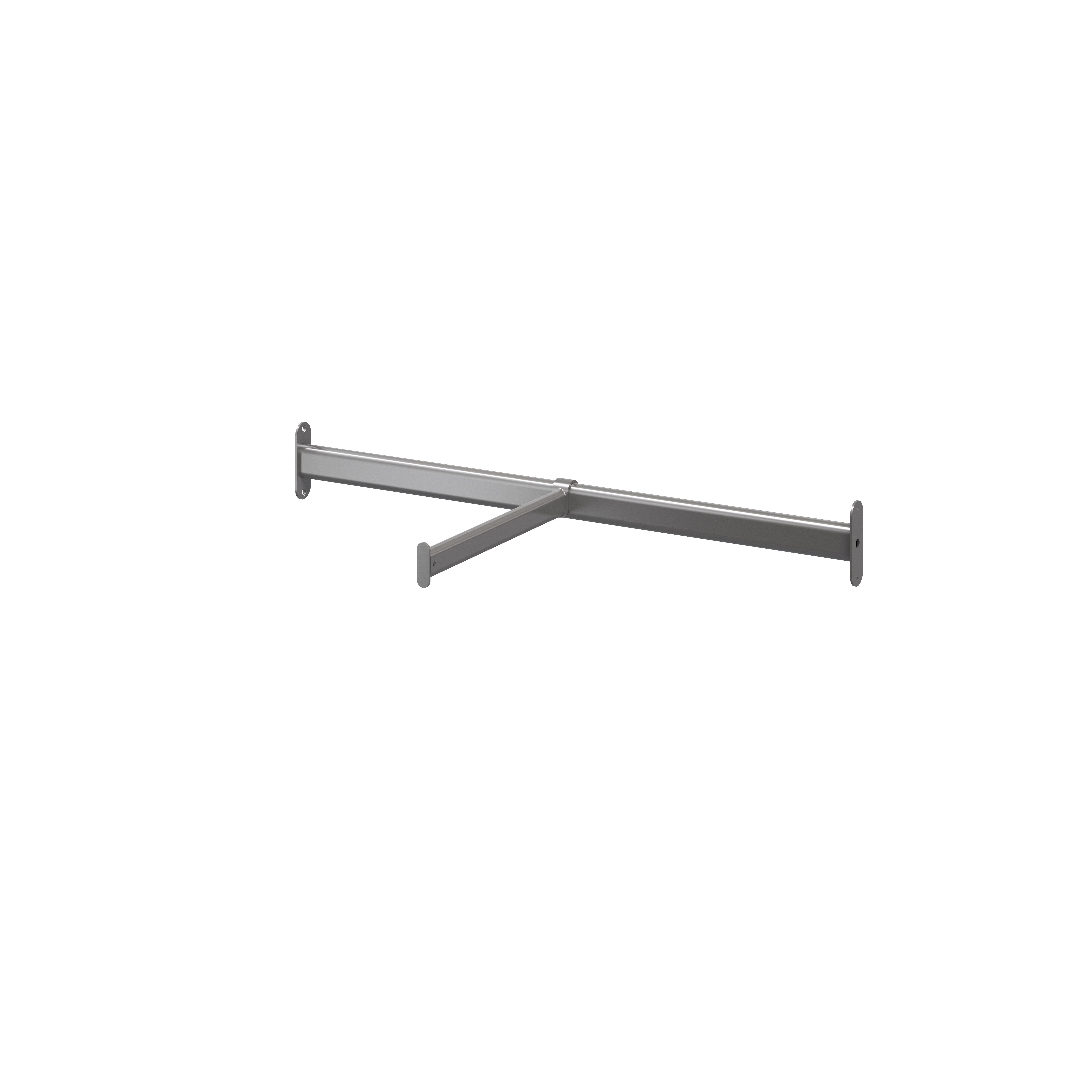 GoodHome Atomia Metallic effect Non extendable Wardrobe Frontal hanging bar, (L)713mm (D)305mm