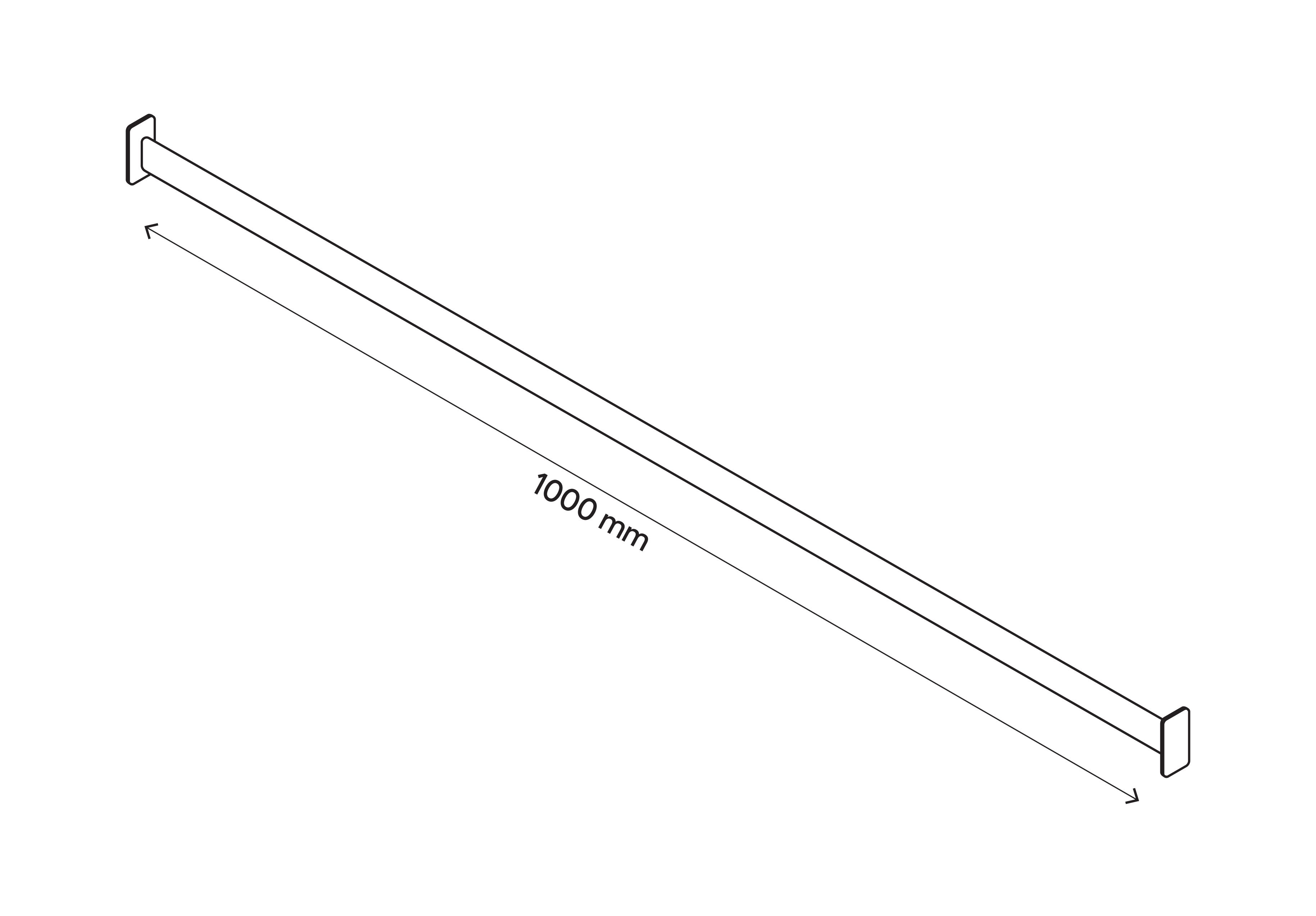 GoodHome Atomia Metallic effect Non extendable Wardrobe Hanging bar, (L)963mm (D)26mm