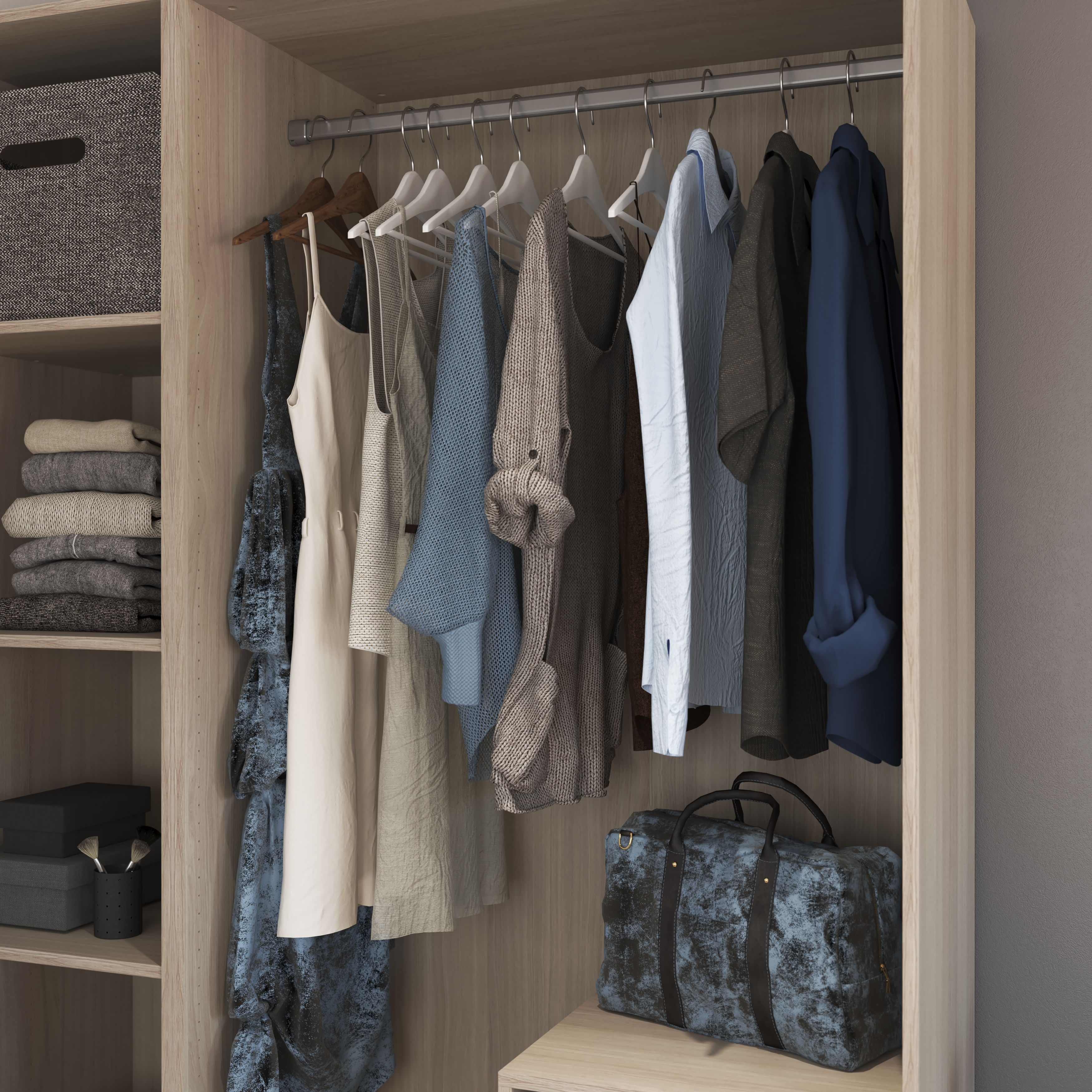 GoodHome Atomia Metallic effect Non extendable Wardrobe Hanging bar, (L)963mm (D)26mm