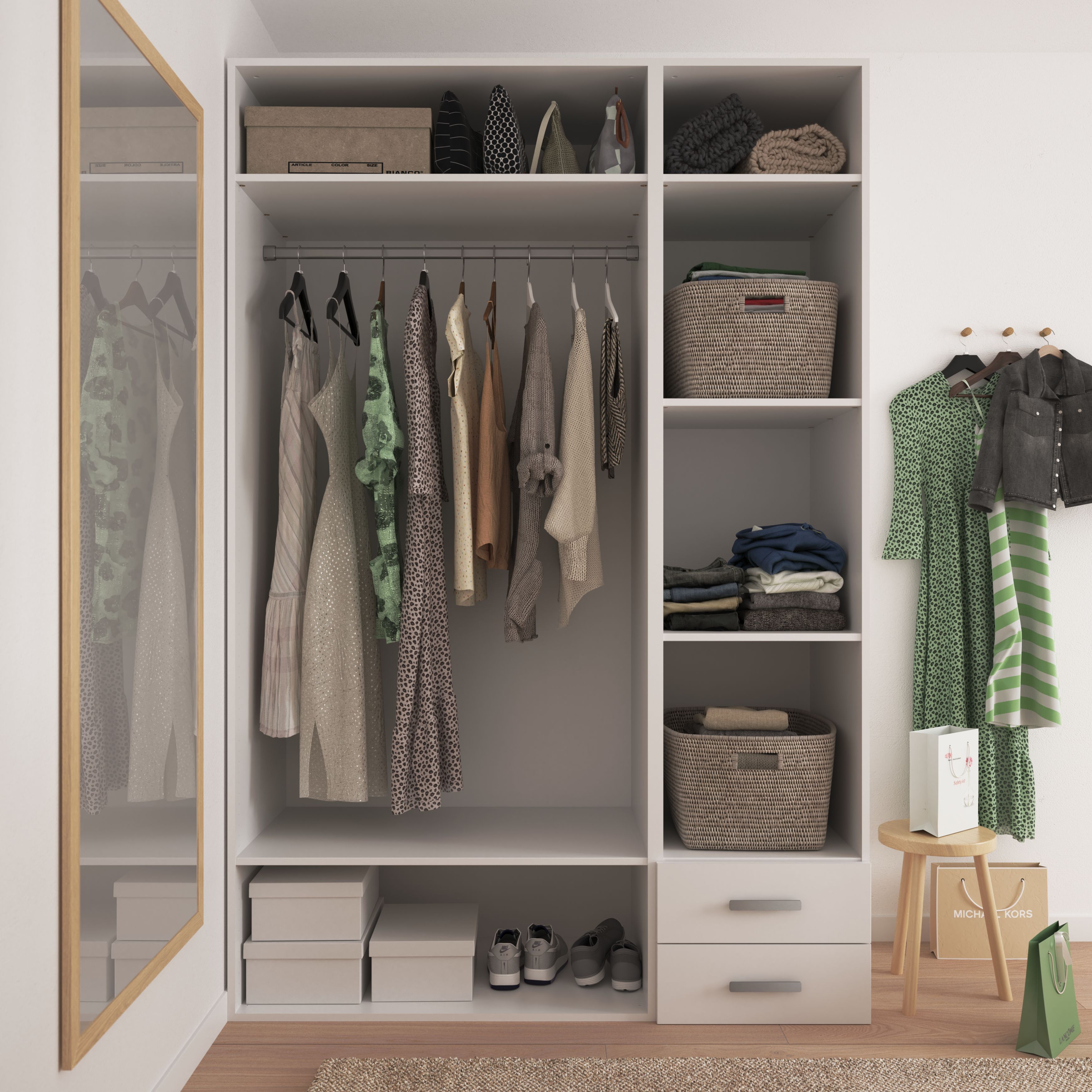 GoodHome Atomia Metallic effect Non extendable Wardrobe Hanging bar, (L)963mm (D)26mm