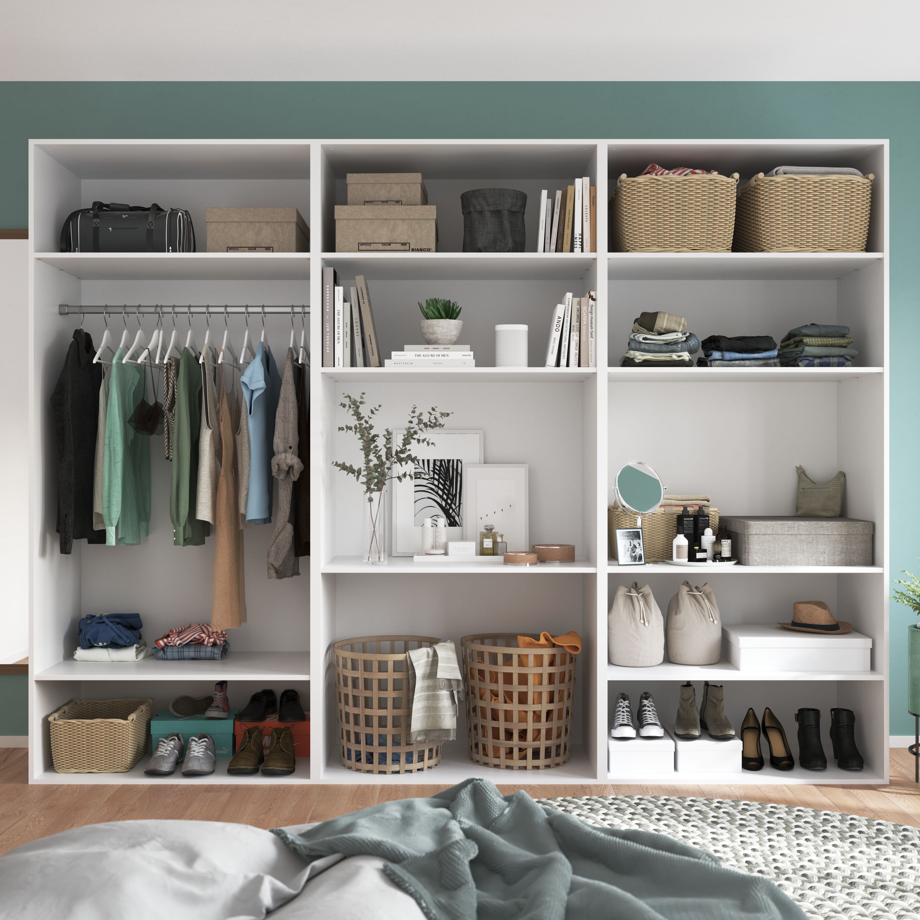 GoodHome Atomia Metallic effect Non extendable Wardrobe Hanging bar, (L)963mm (D)26mm