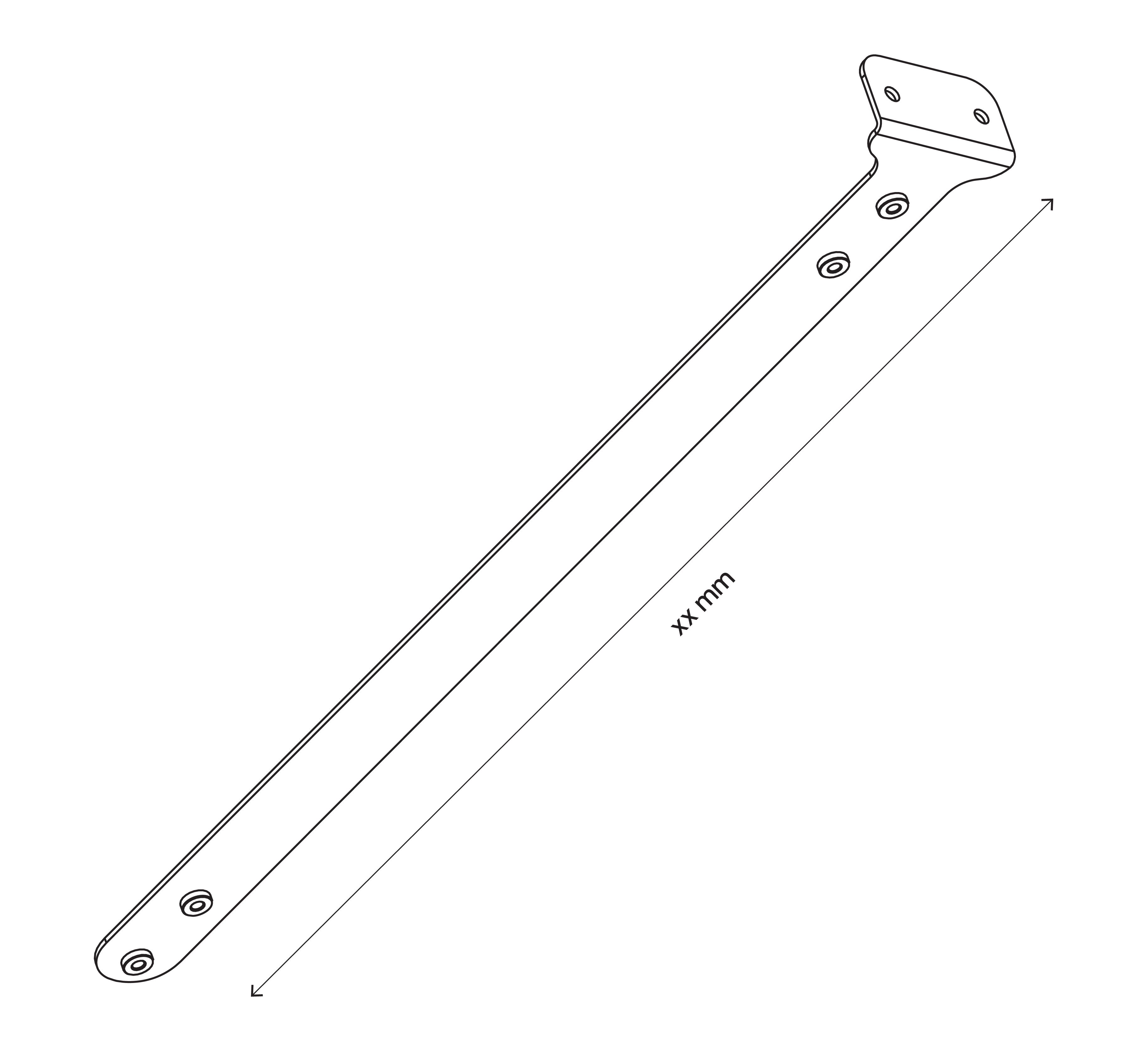 GoodHome Atomia Metallic effect Non extendable Wardrobe Upright hanging bar, (L)354mm (D)25mm